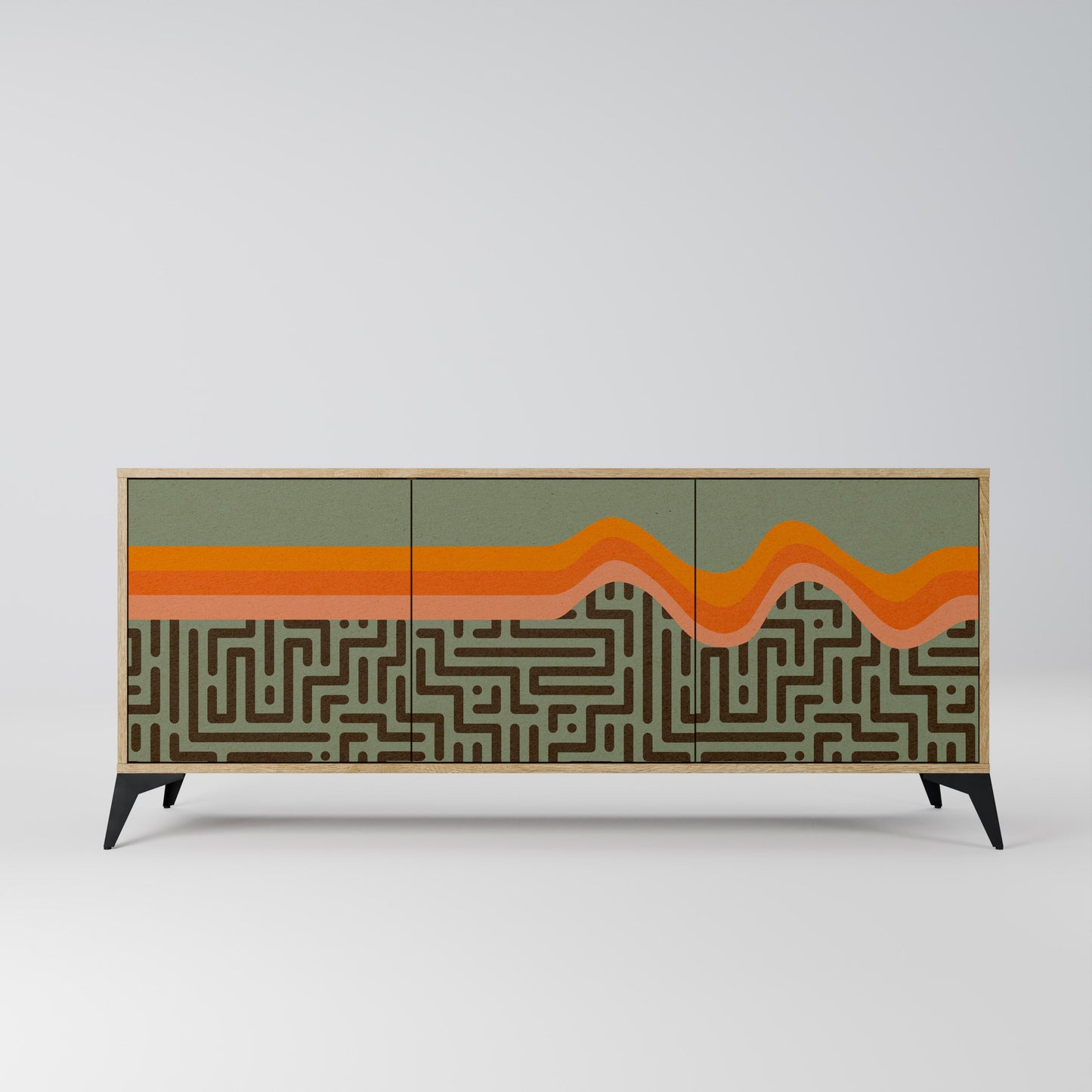Credenza a 3 ante SIMPLE SOLUTIONS in effetto rovere