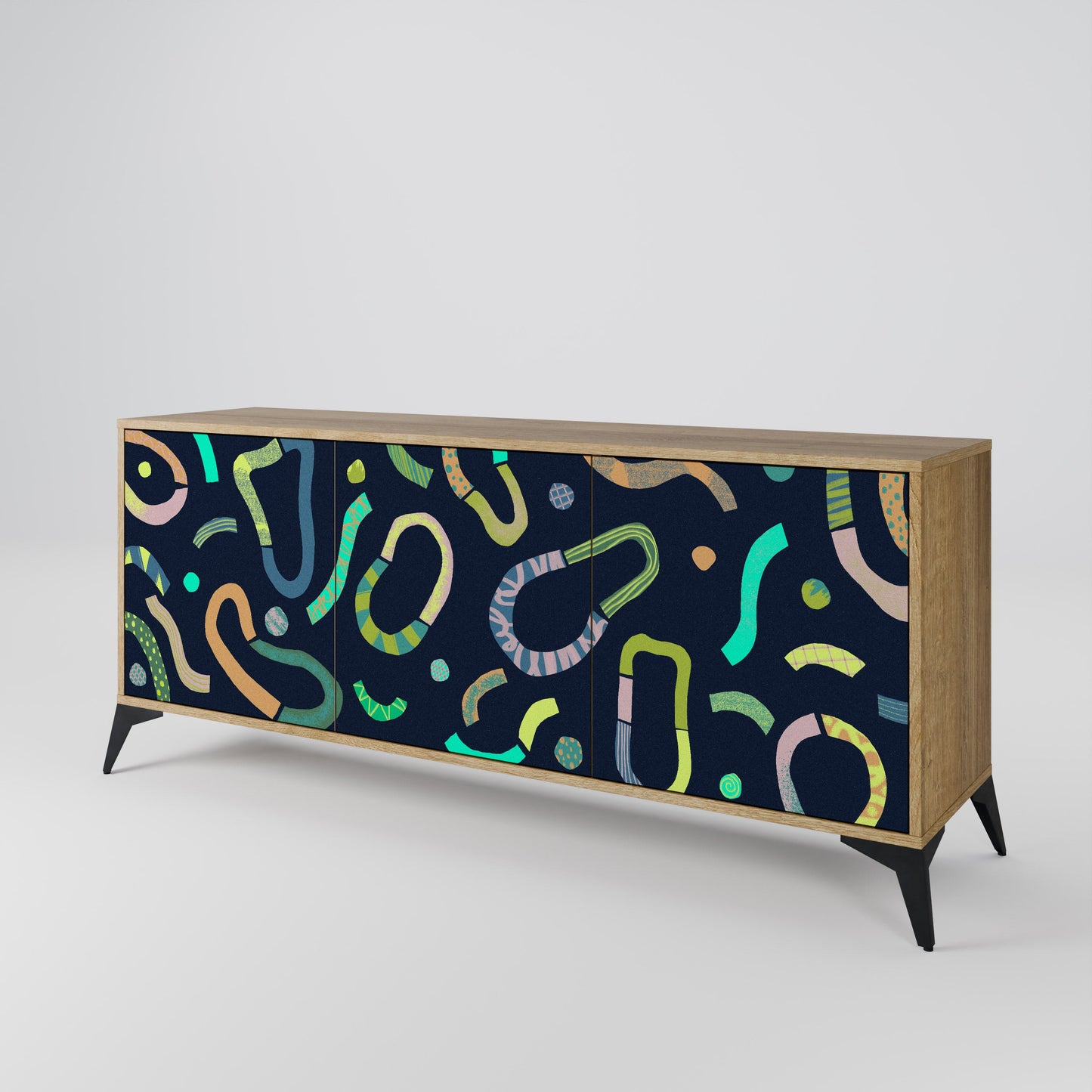 CONTRAST DANCE 3-Door Sideboard in Oak Effect