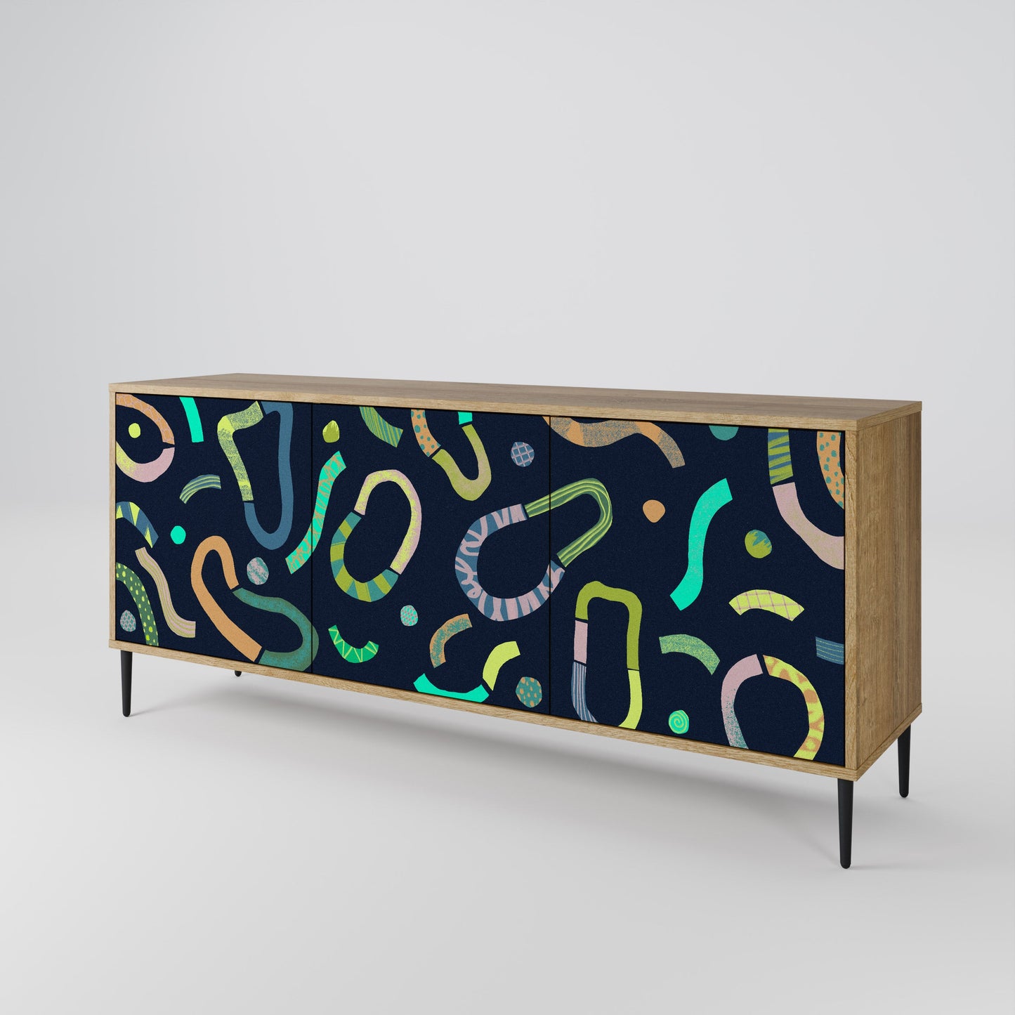 CONTRAST DANCE 3-Door Sideboard in Oak Effect
