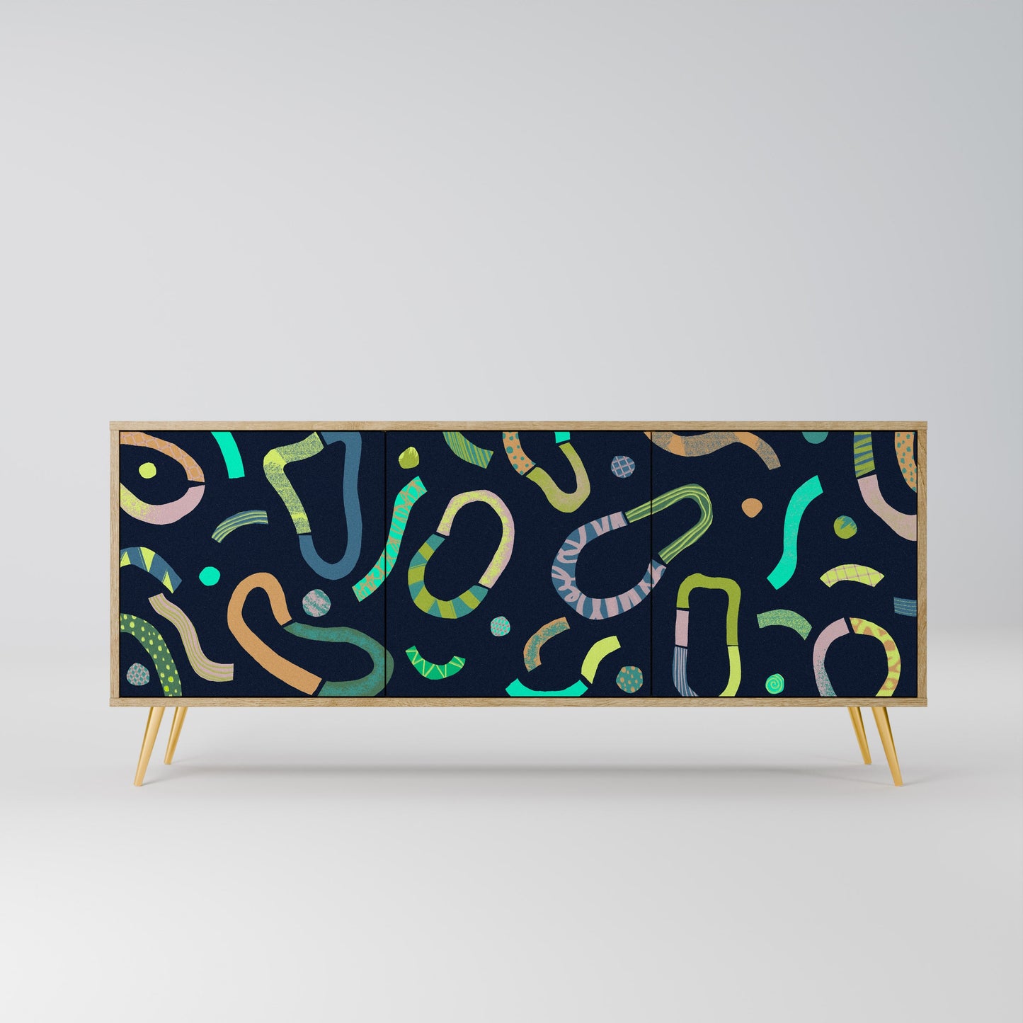 CONTRAST DANCE 3-Door Sideboard in Oak Effect