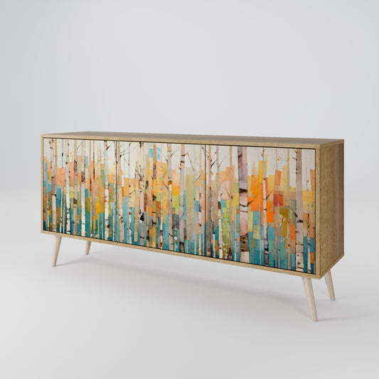 Credenza BIRCH KALEIDOSCOPE a 3 ante in effetto rovere