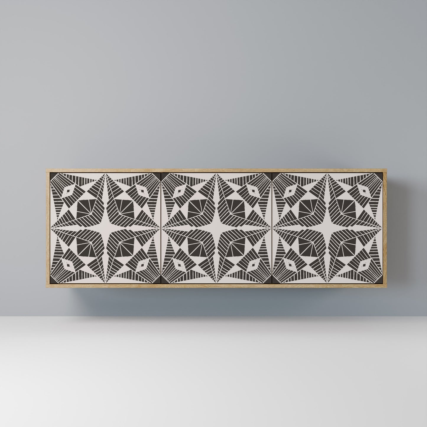 MONOCHROME NEXUS 3-Door Sideboard in Oak Effect