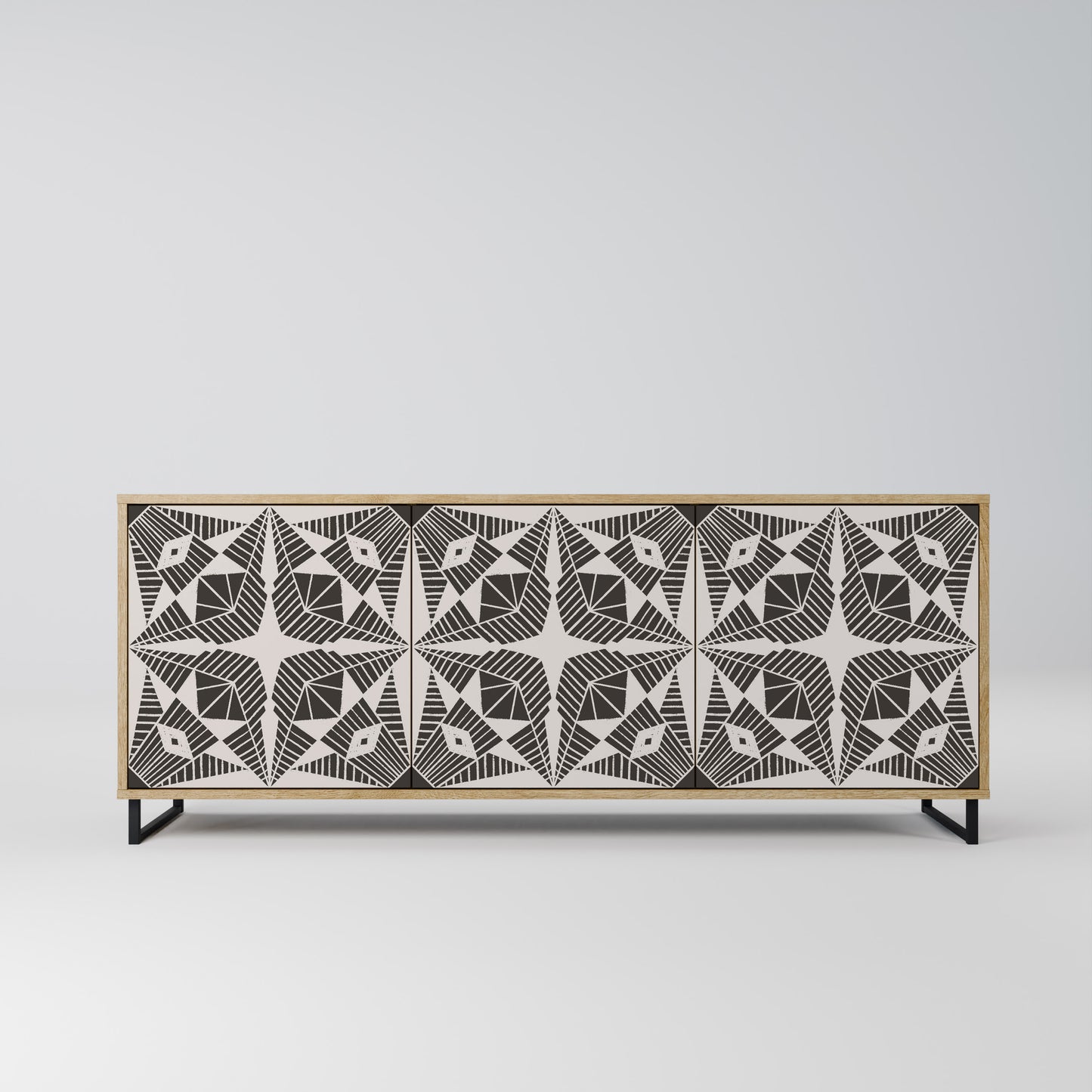 MONOCHROME NEXUS 3-Door Sideboard in Oak Effect