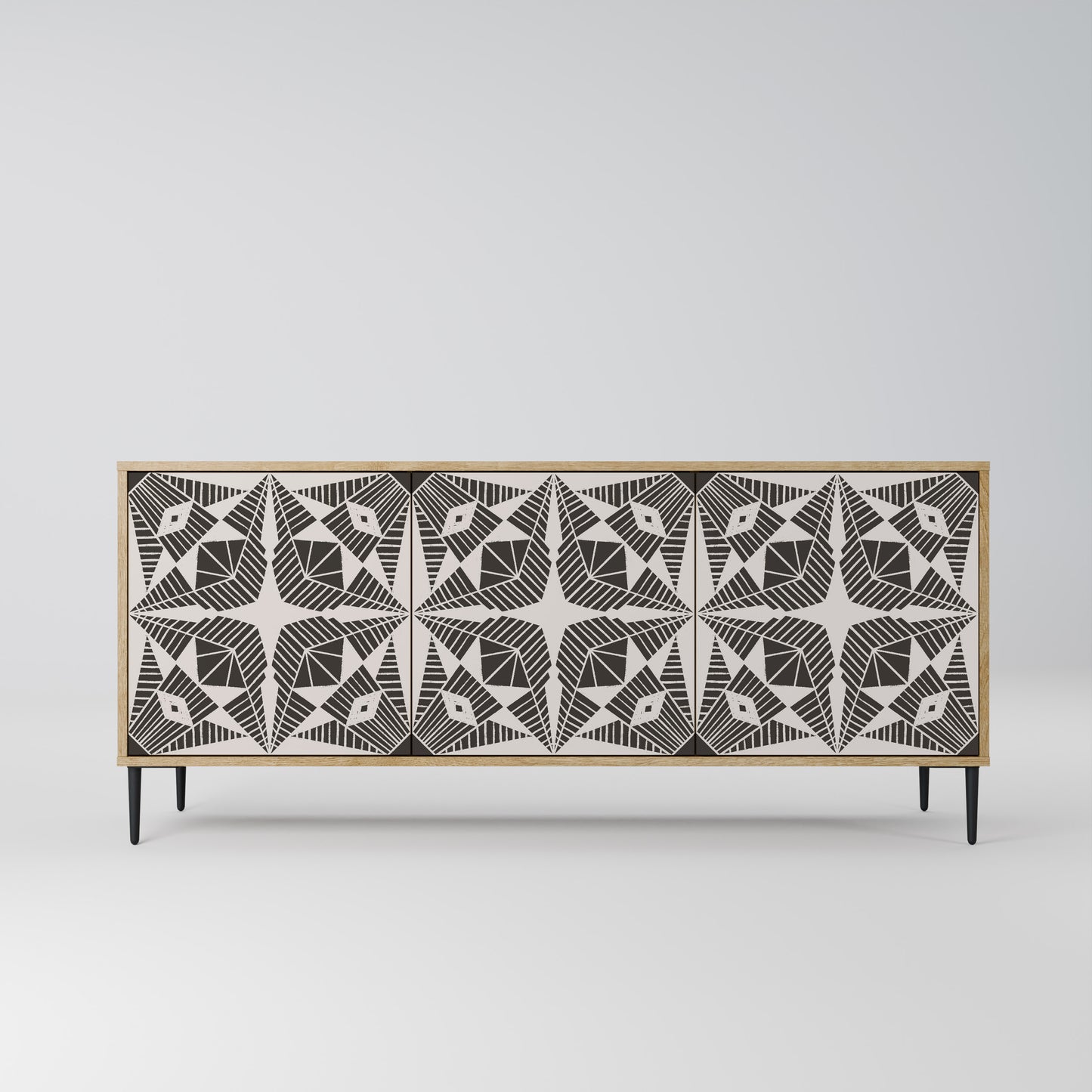 MONOCHROME NEXUS 3-Door Sideboard in Oak Effect