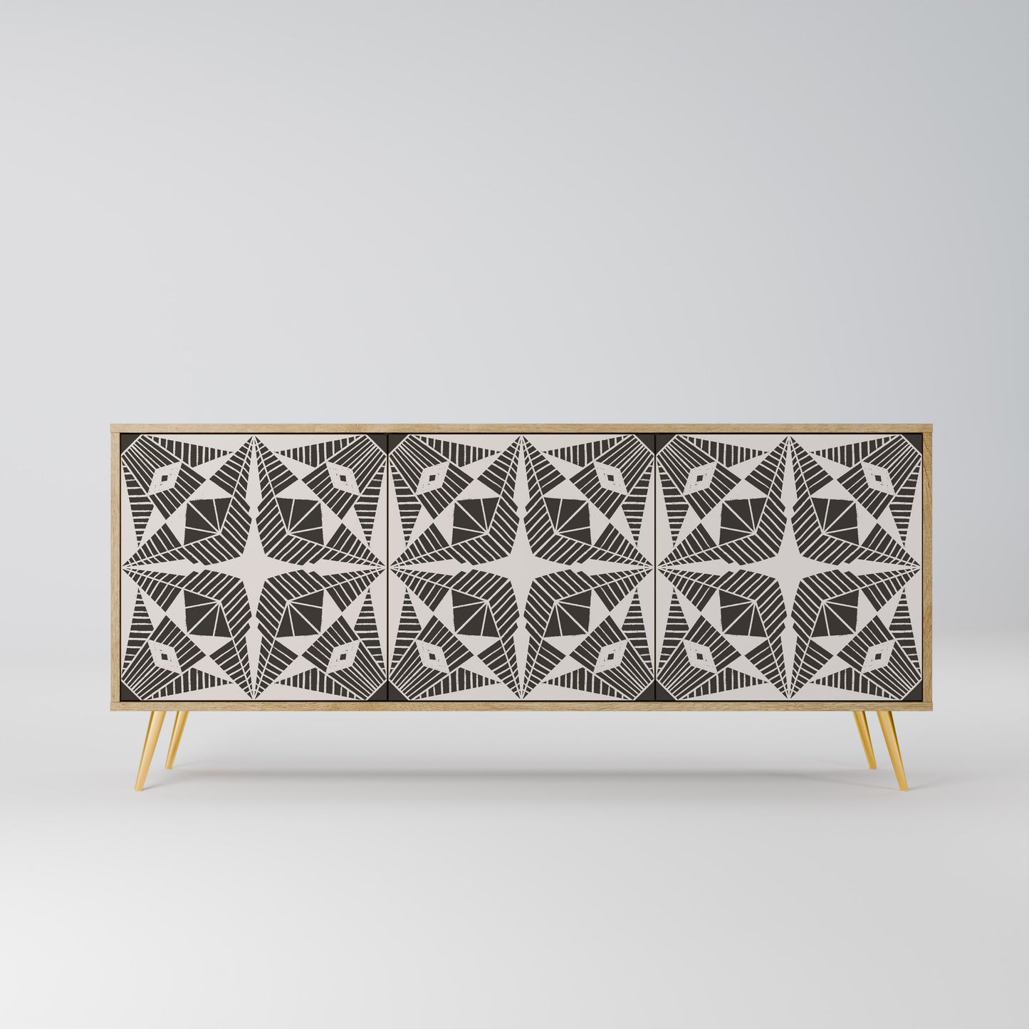 MONOCHROME NEXUS 3-Door Sideboard in Oak Effect