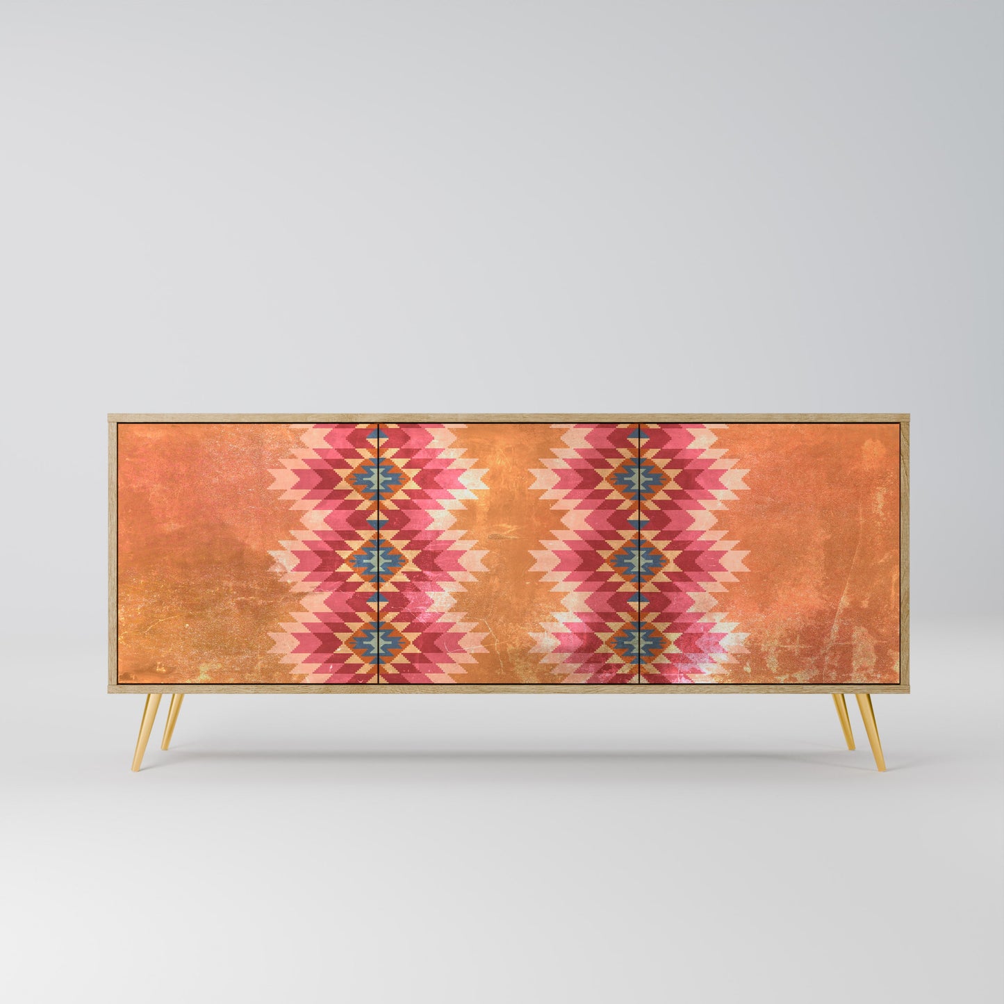 INDIAN FOLK 3-Door Sideboard in Oak Effect