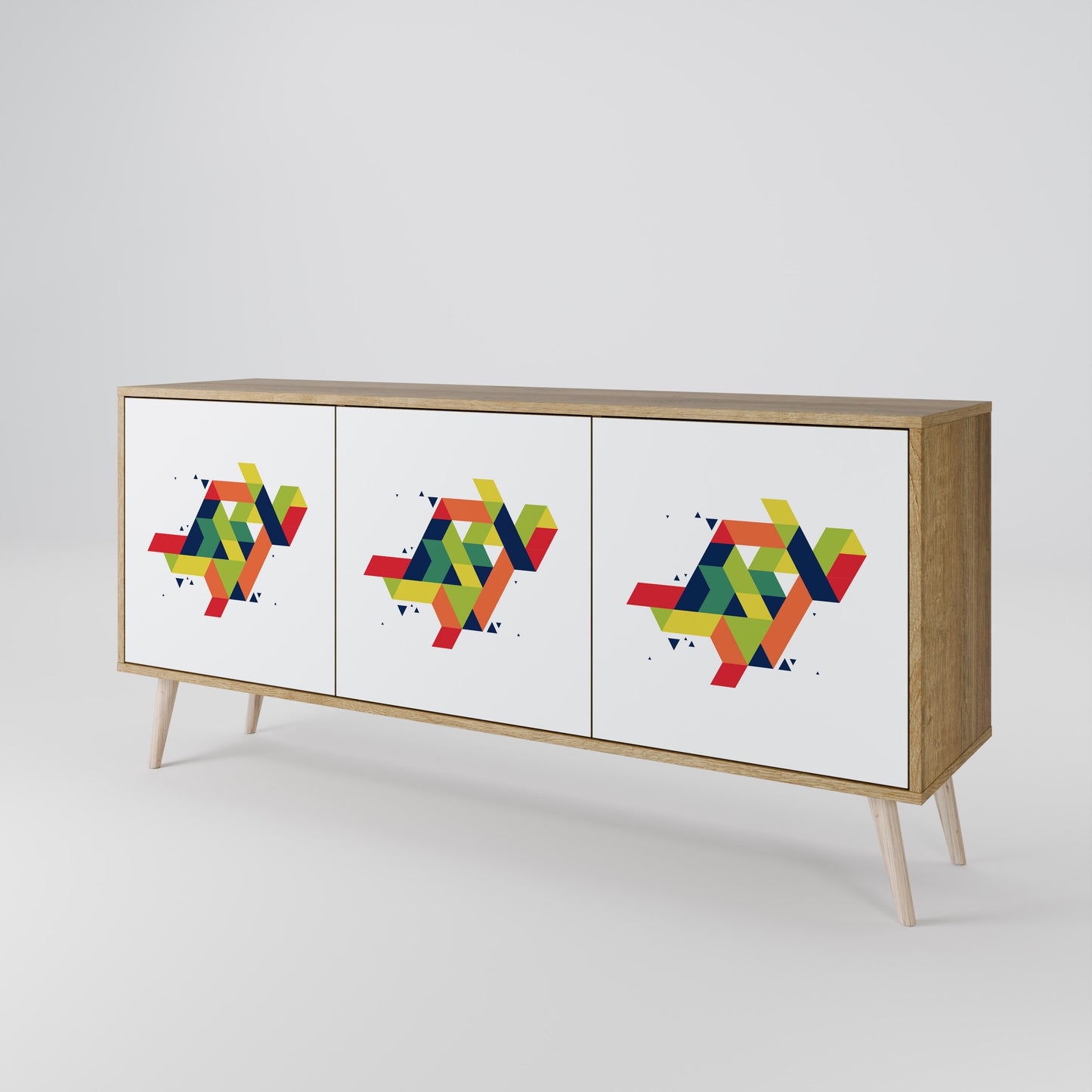 FUTURE SIGN 3-Door Sideboard in Oak Effect