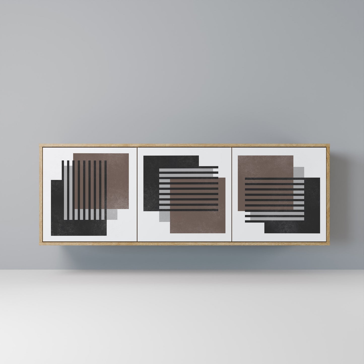 SHADOW SYNCHRONY 3-Door Sideboard in Oak Effect