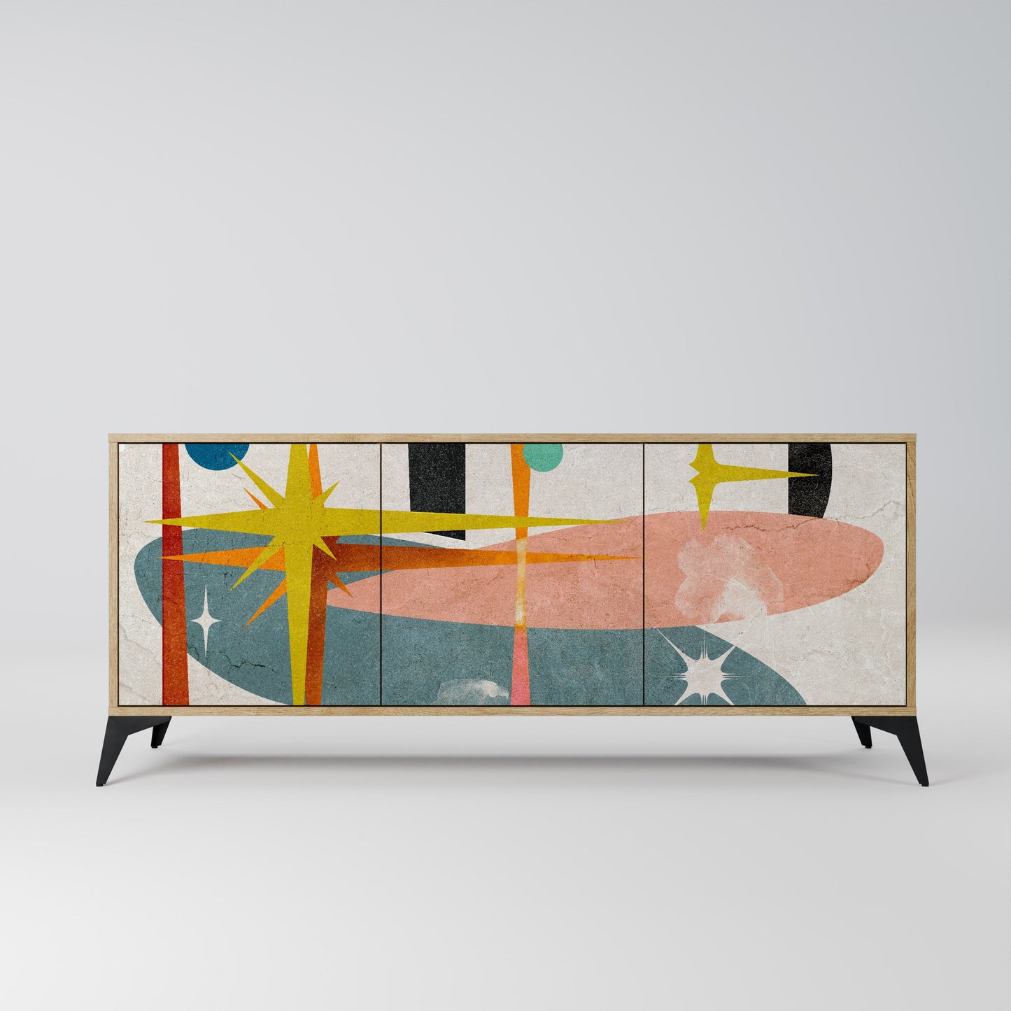 INTERSTELLAR VIBES 3-Door Sideboard in Oak Effect