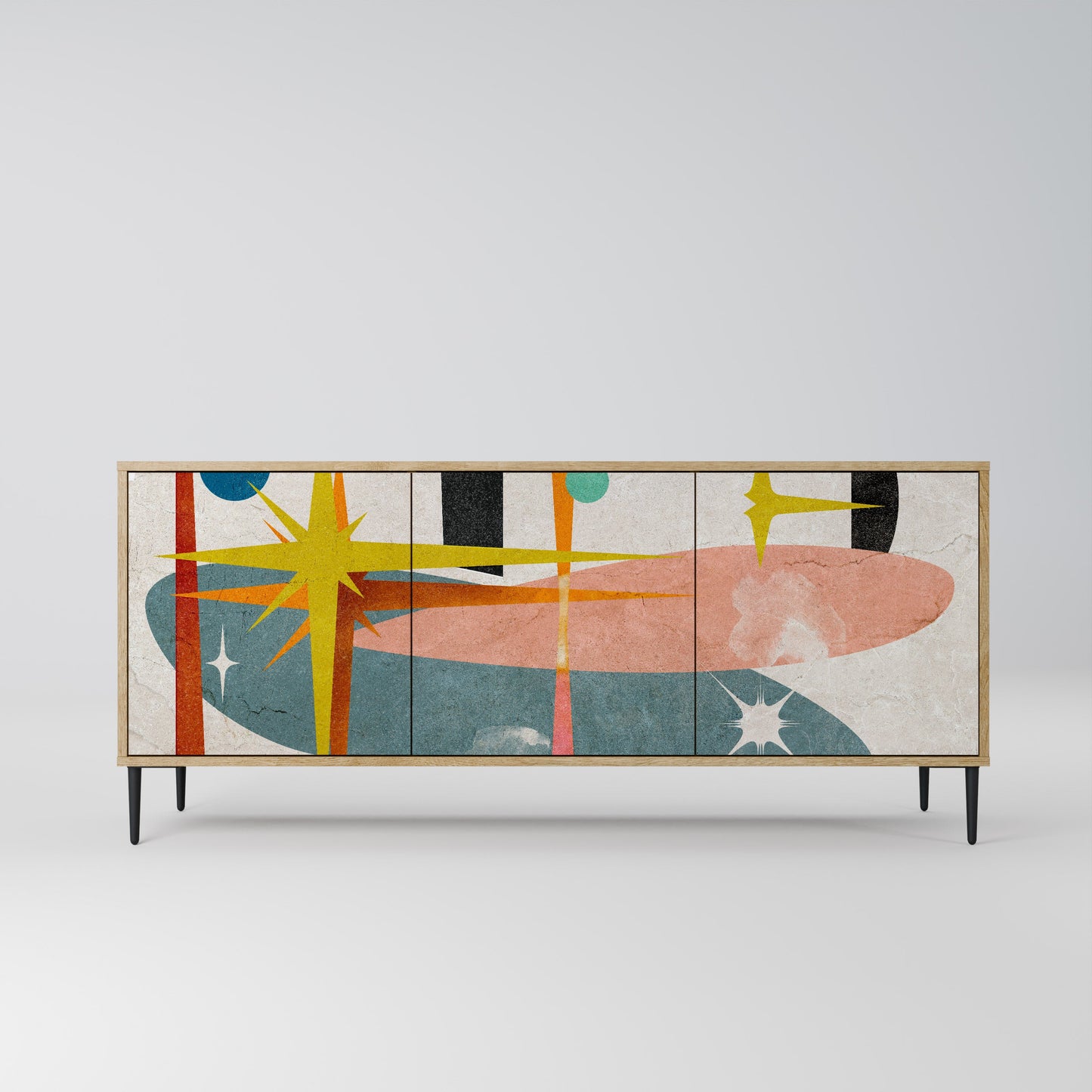 INTERSTELLAR VIBES 3-Door Sideboard in Oak Effect