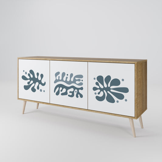 Credenza WONDERLAND VEGETATION a 3 ante in effetto rovere