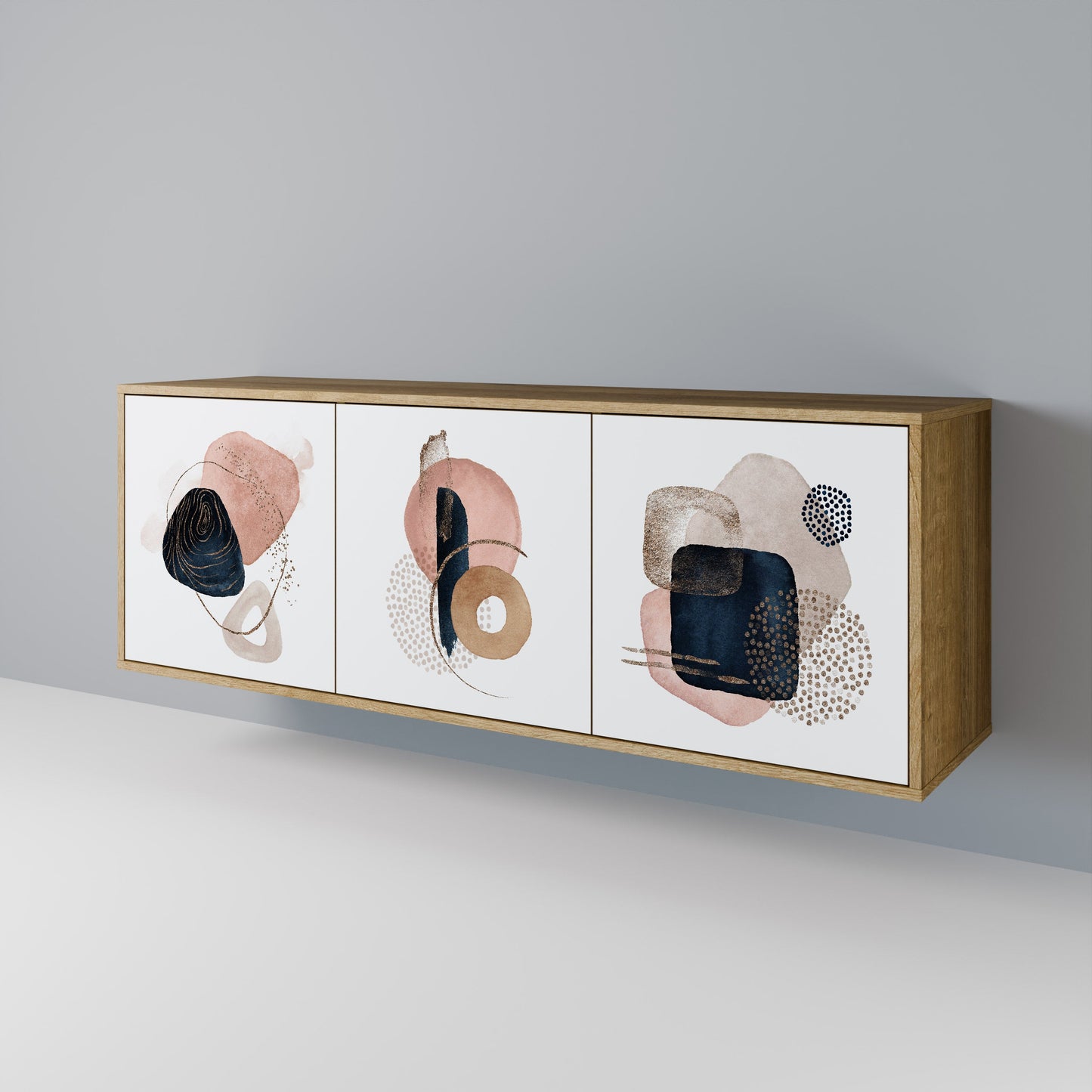 COLORFUL SHAPES 3-Door Sideboard in Oak Effect