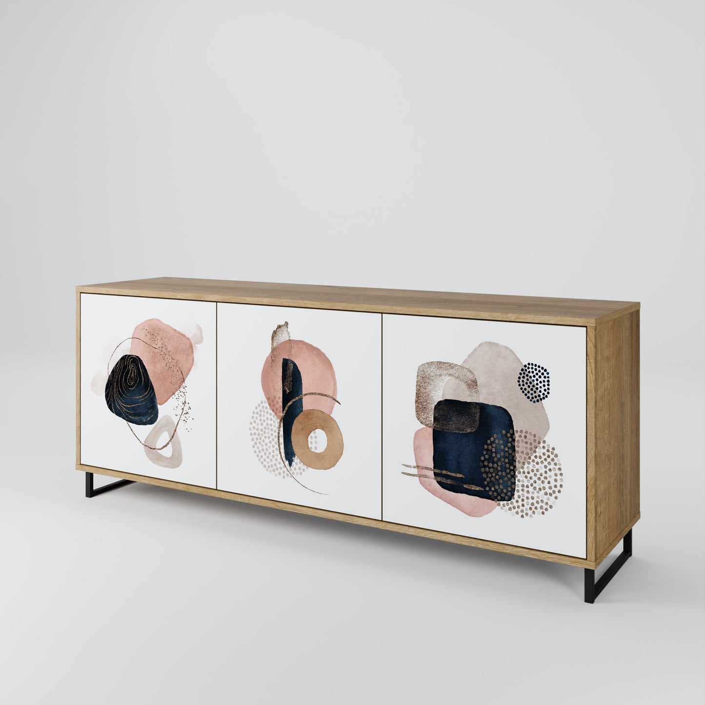 COLORFUL SHAPES 3-Door Sideboard in Oak Effect