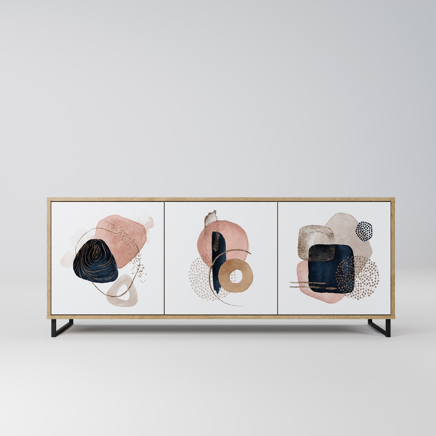 COLORFUL SHAPES 3-Door Sideboard in Oak Effect