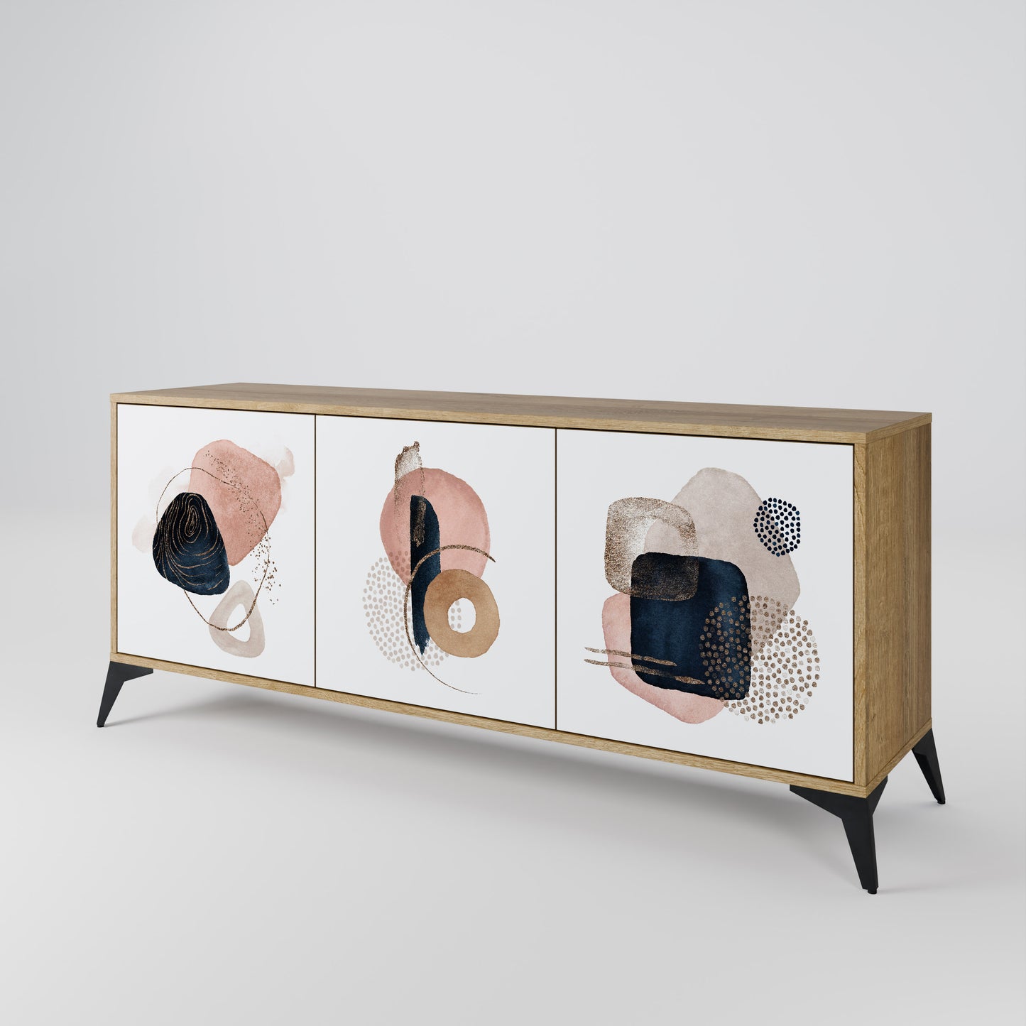 COLORFUL SHAPES 3-Door Sideboard in Oak Effect