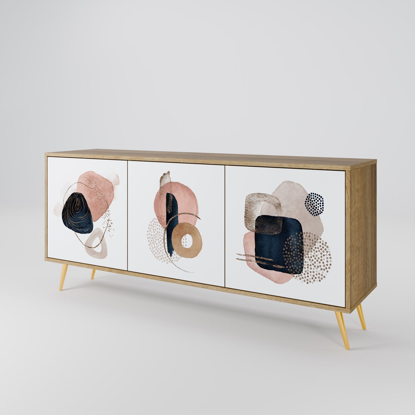 COLORFUL SHAPES 3-Door Sideboard in Oak Effect