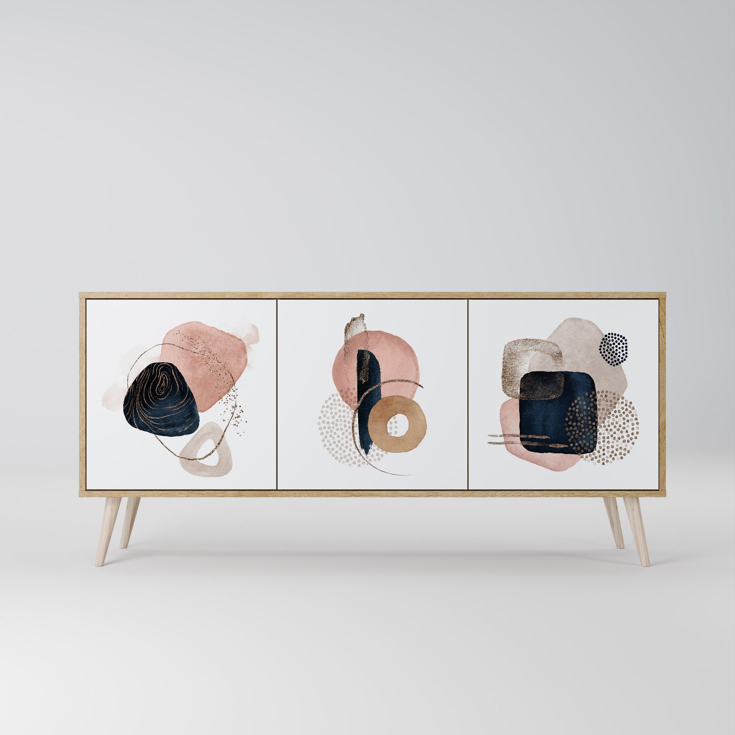 COLORFUL SHAPES 3-Door Sideboard in Oak Effect