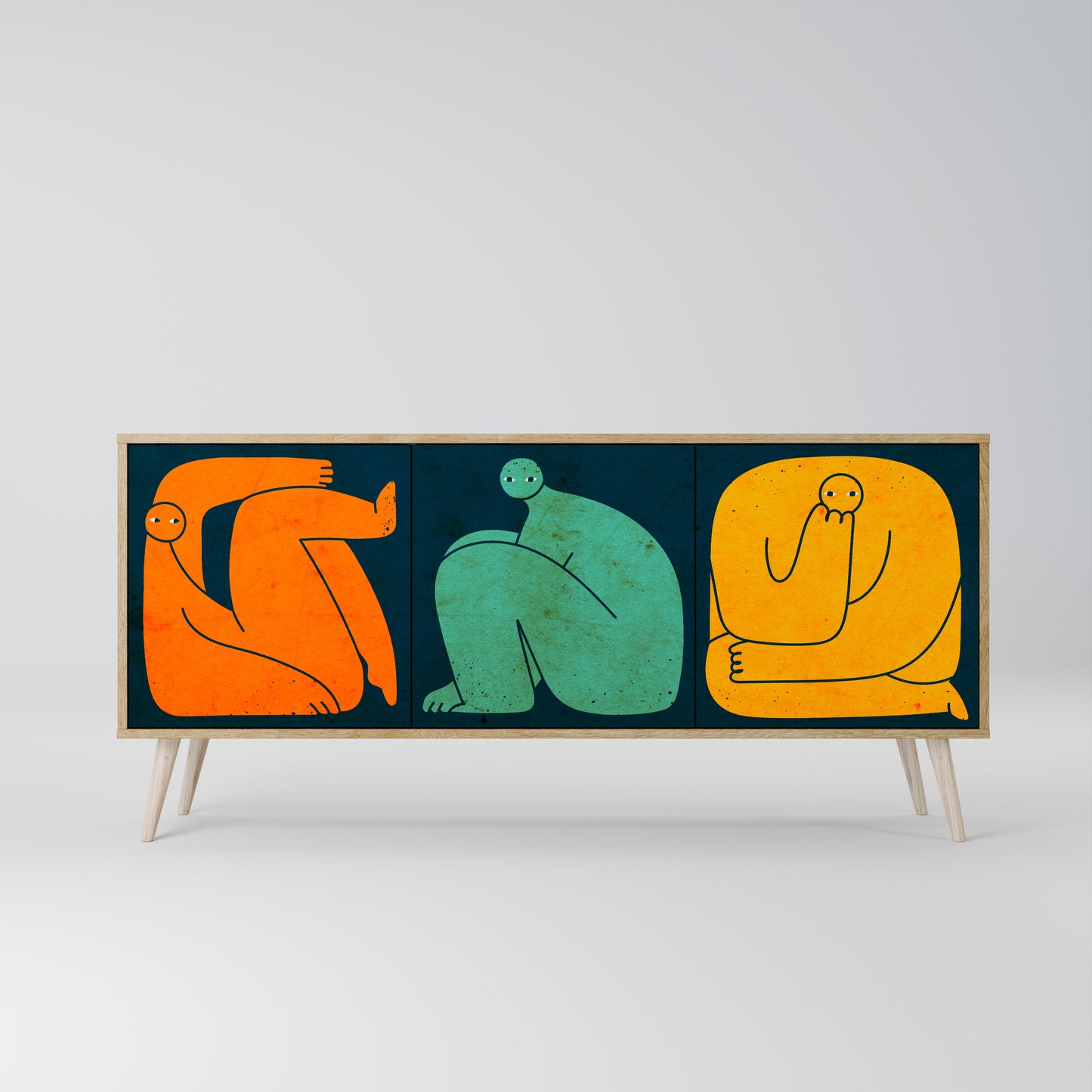 Credenza 3 ante INSIEME MA SEPARATAMENTE in effetto rovere