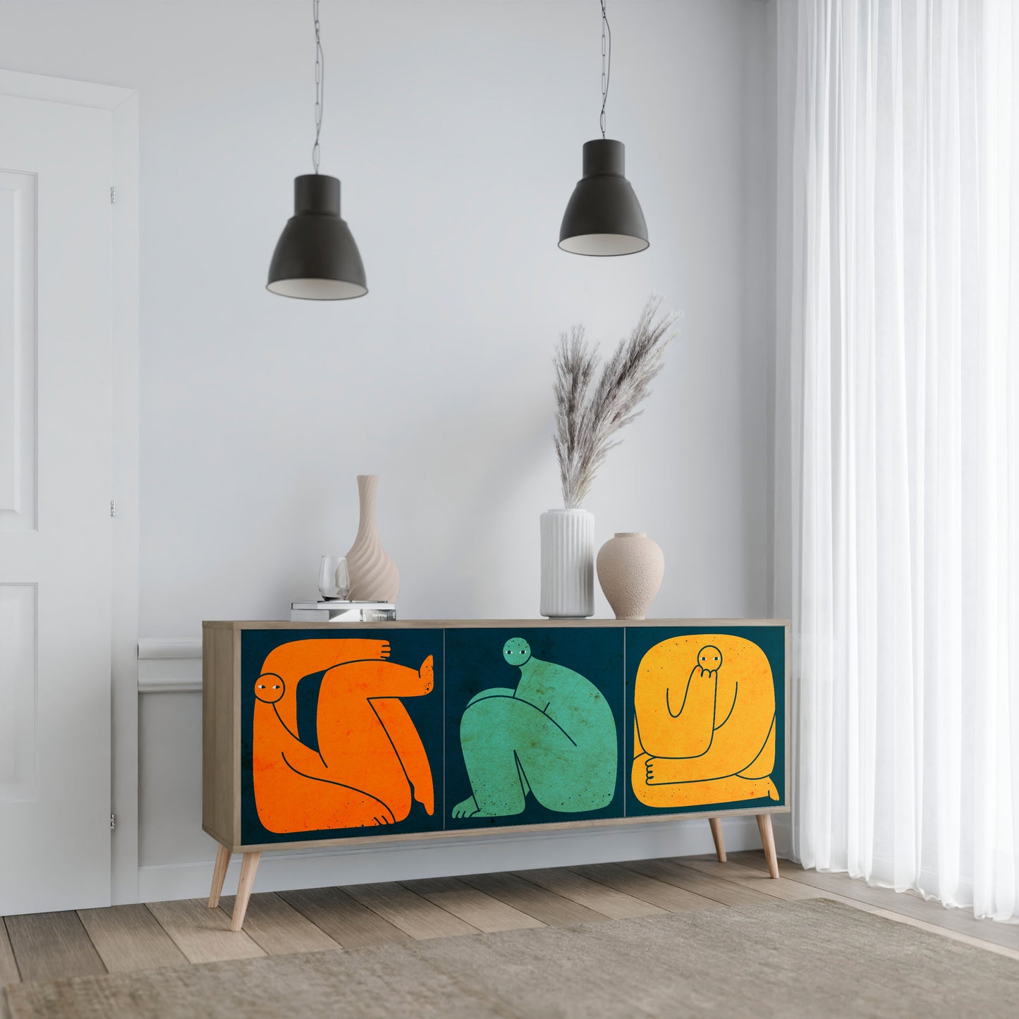 Credenza 3 ante INSIEME MA SEPARATAMENTE in effetto rovere