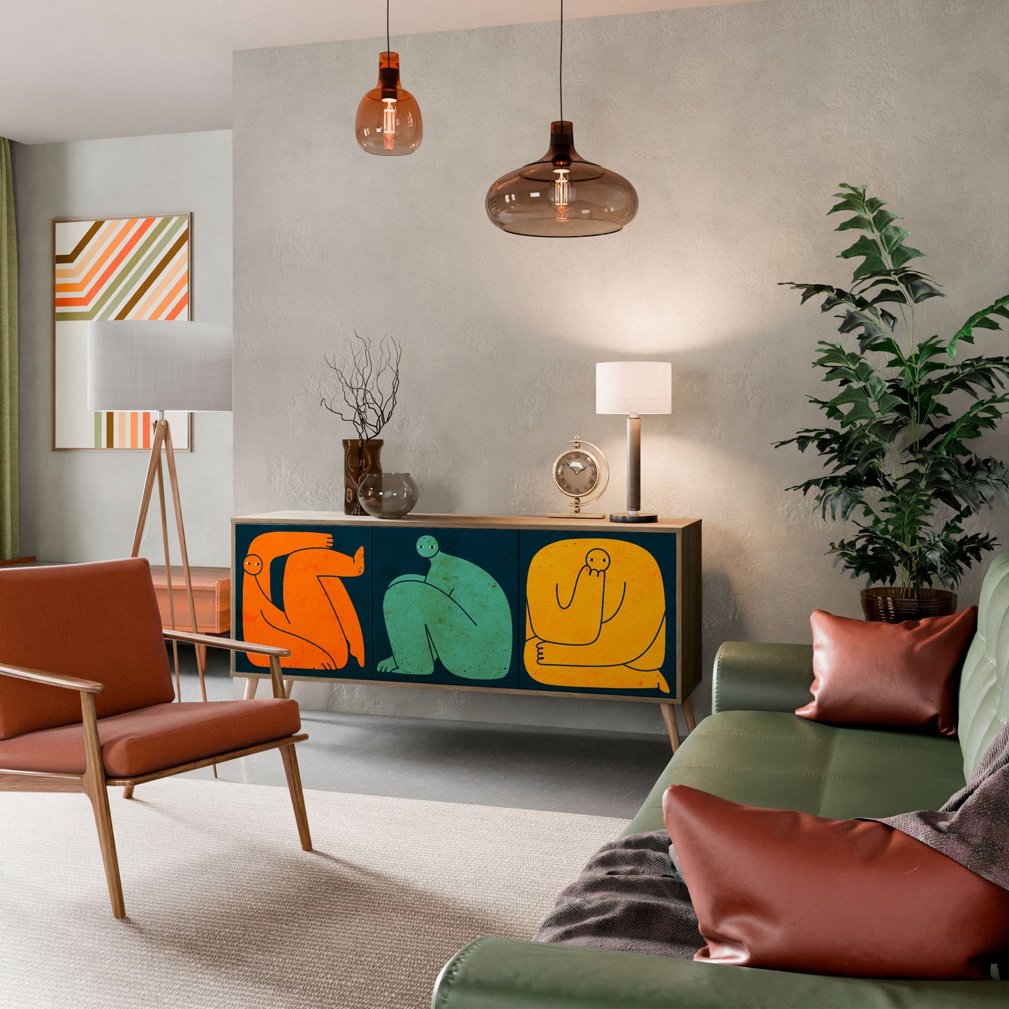 Credenza 3 ante INSIEME MA SEPARATAMENTE in effetto rovere