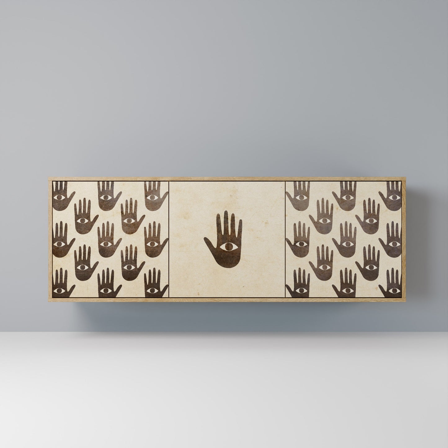 VEDI ALTRO Credenza a 3 ante effetto rovere