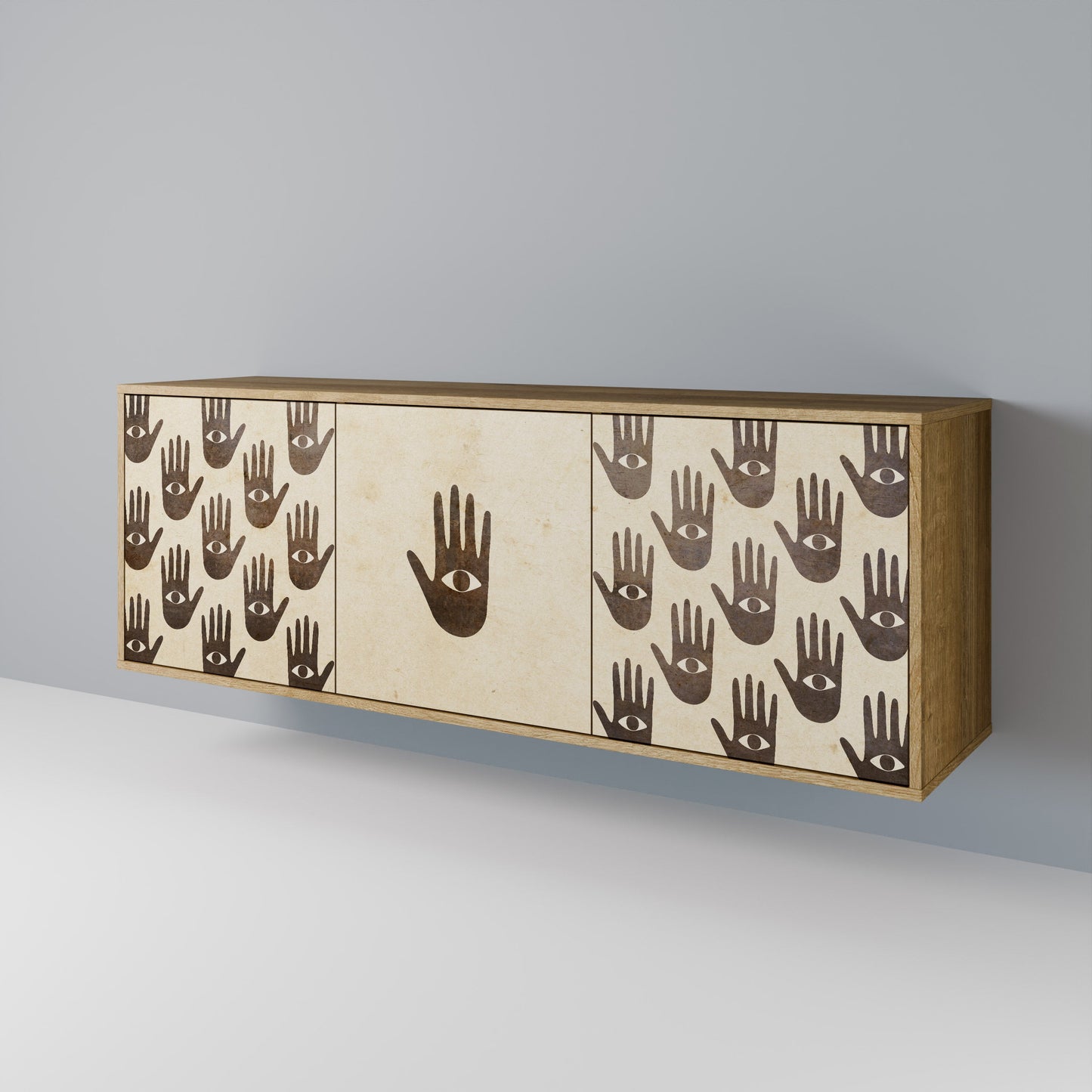 VEDI ALTRO Credenza a 3 ante effetto rovere