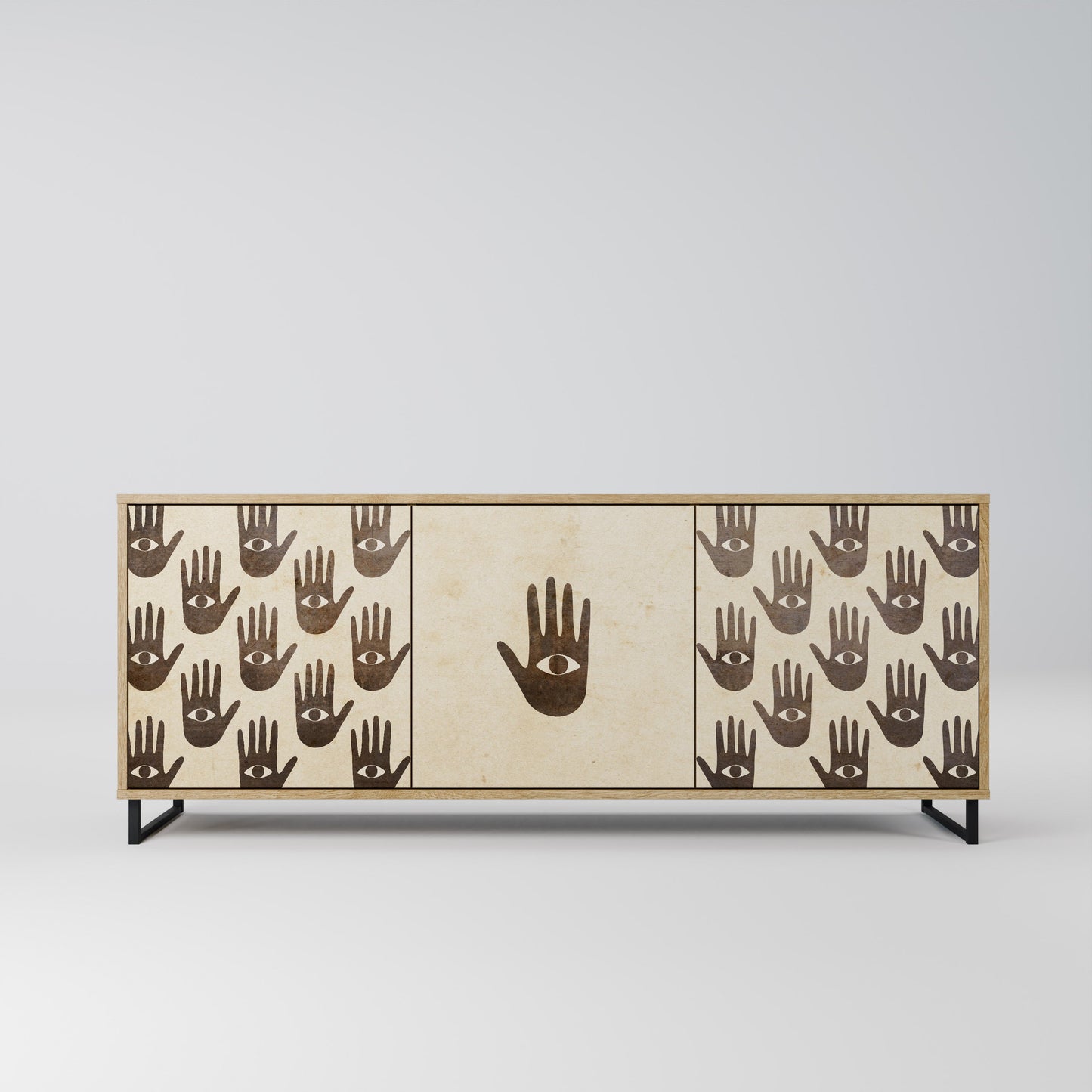 VEDI ALTRO Credenza a 3 ante effetto rovere