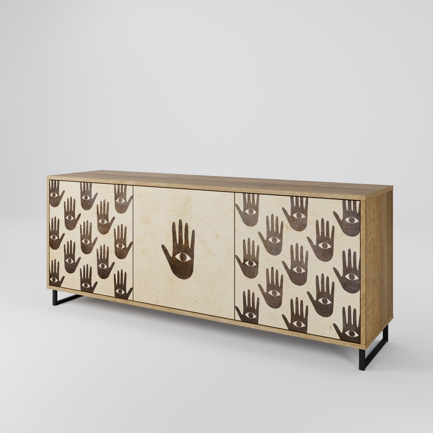 VEDI ALTRO Credenza a 3 ante effetto rovere