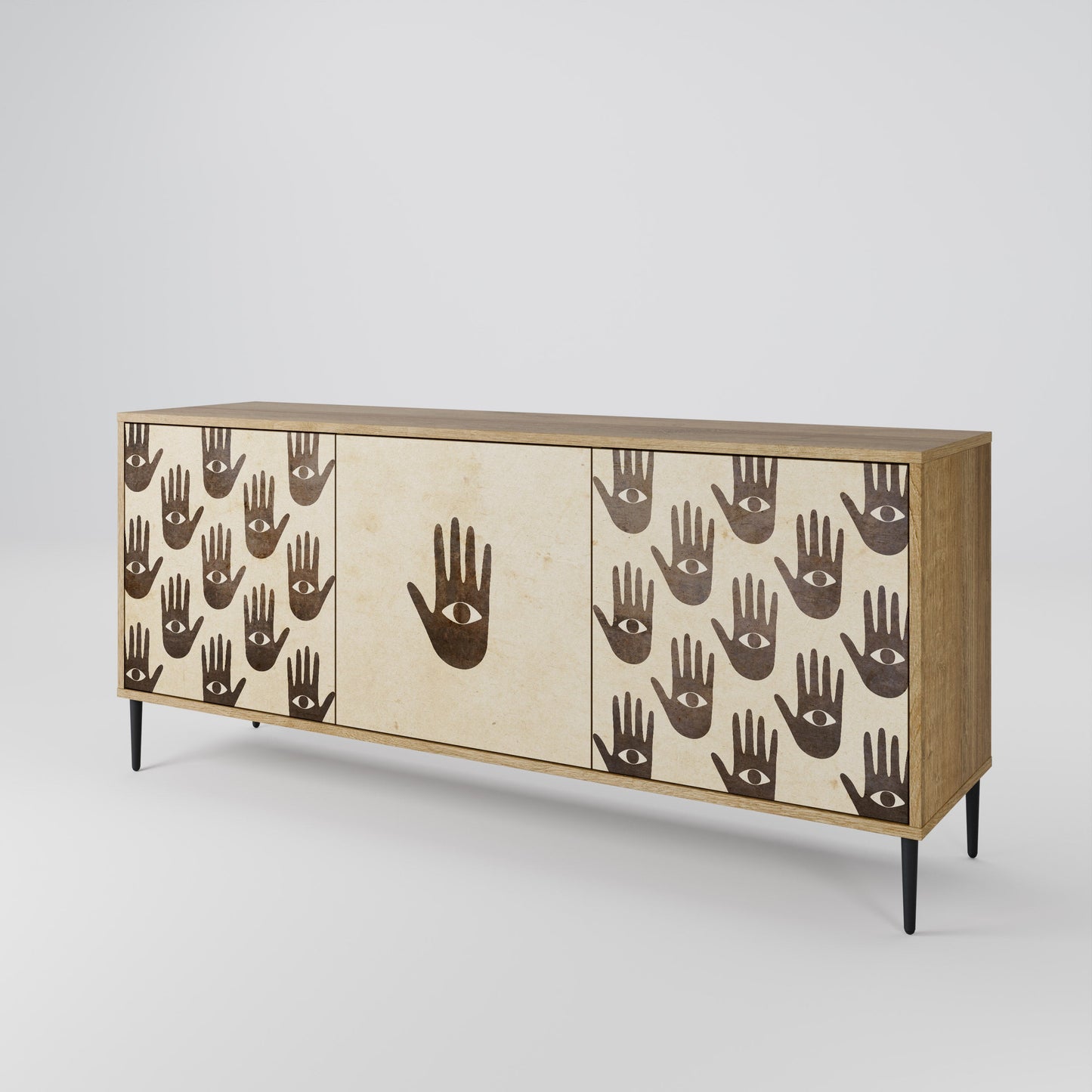 VEDI ALTRO Credenza a 3 ante effetto rovere