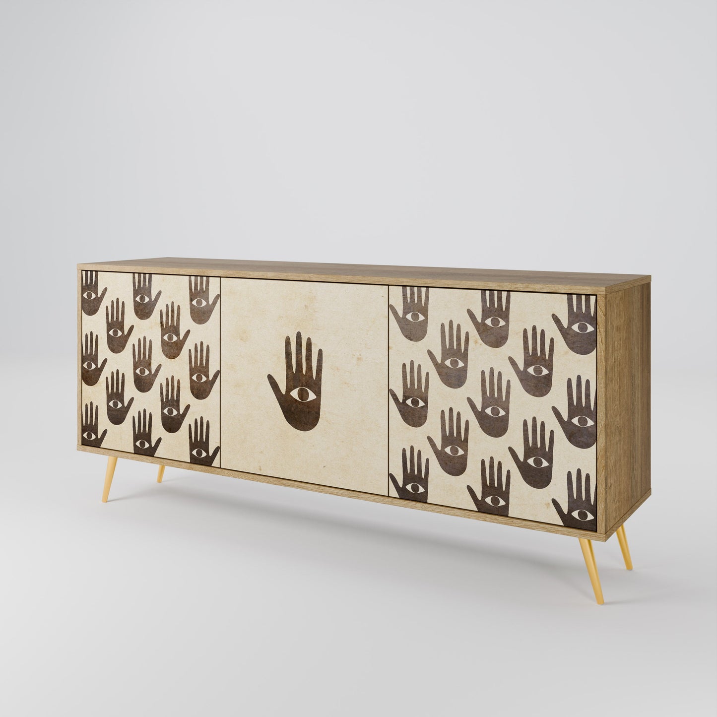 VEDI ALTRO Credenza a 3 ante effetto rovere