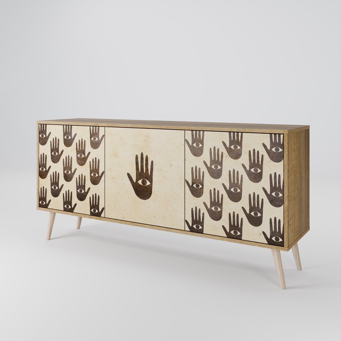 VEDI ALTRO Credenza a 3 ante effetto rovere