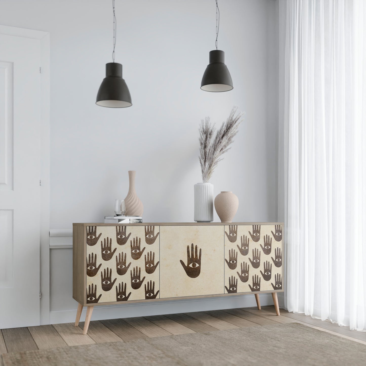 VEDI ALTRO Credenza a 3 ante effetto rovere