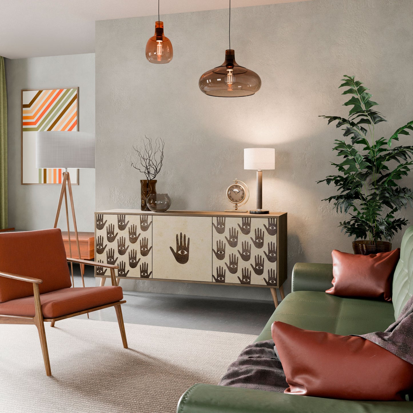 VEDI ALTRO Credenza a 3 ante effetto rovere