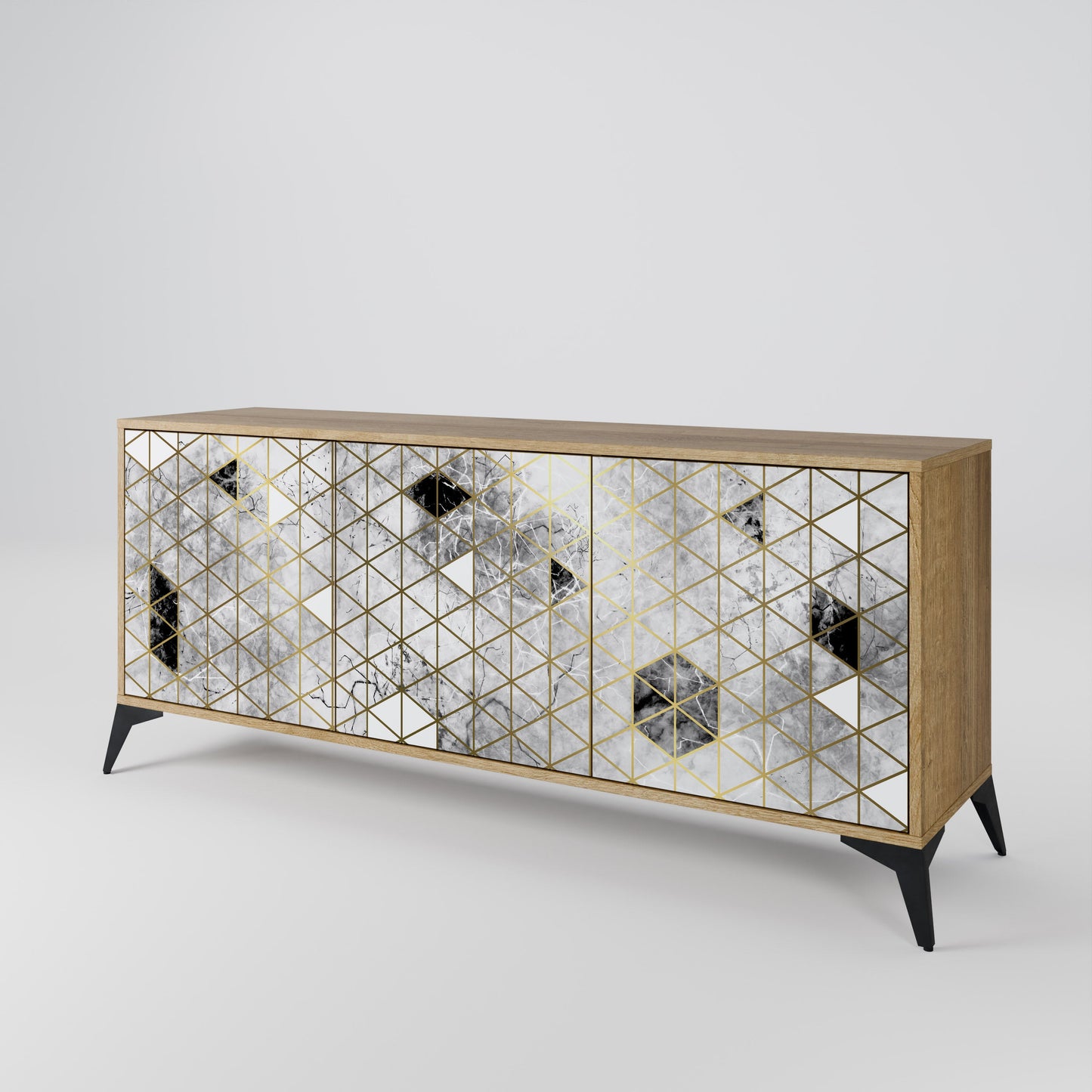 ASHEN ARIA 3-Door Sideboard in Oak Effect