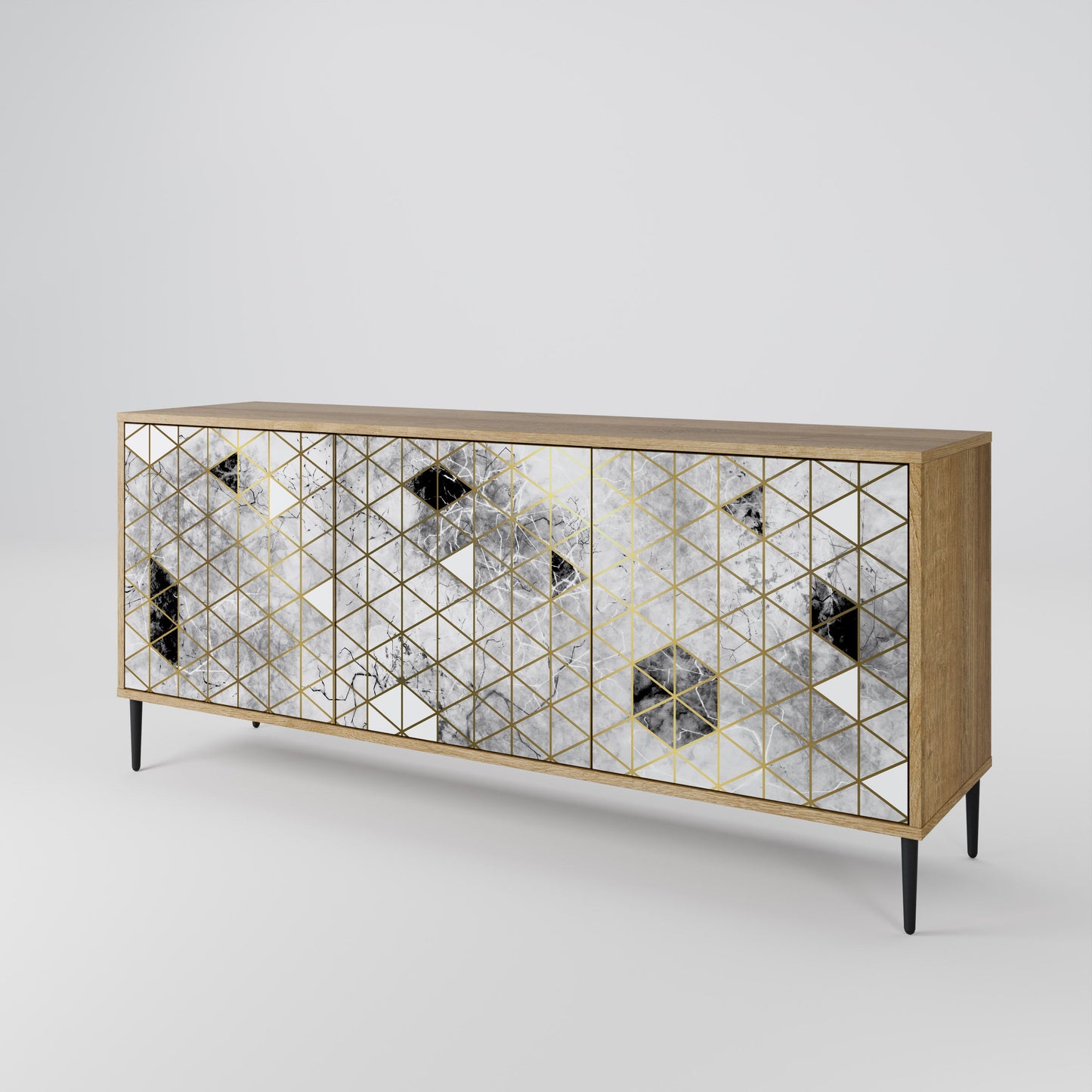 ASHEN ARIA 3-Door Sideboard in Oak Effect