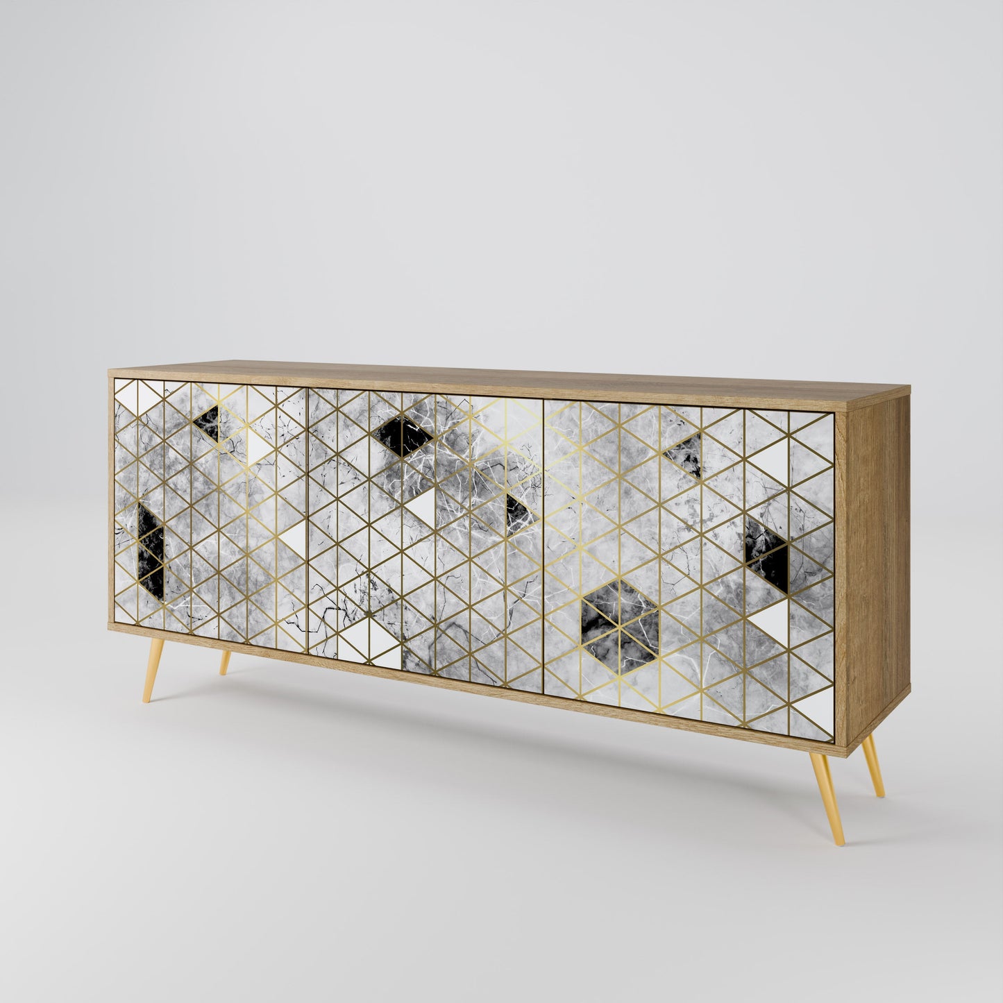 ASHEN ARIA 3-Door Sideboard in Oak Effect