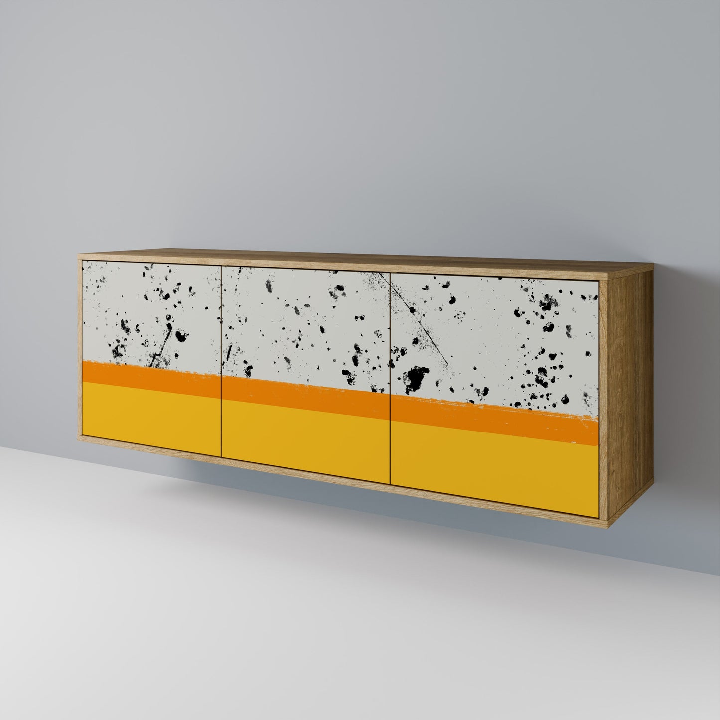 Credenza DYED BY ORANGE a 3 ante in effetto rovere