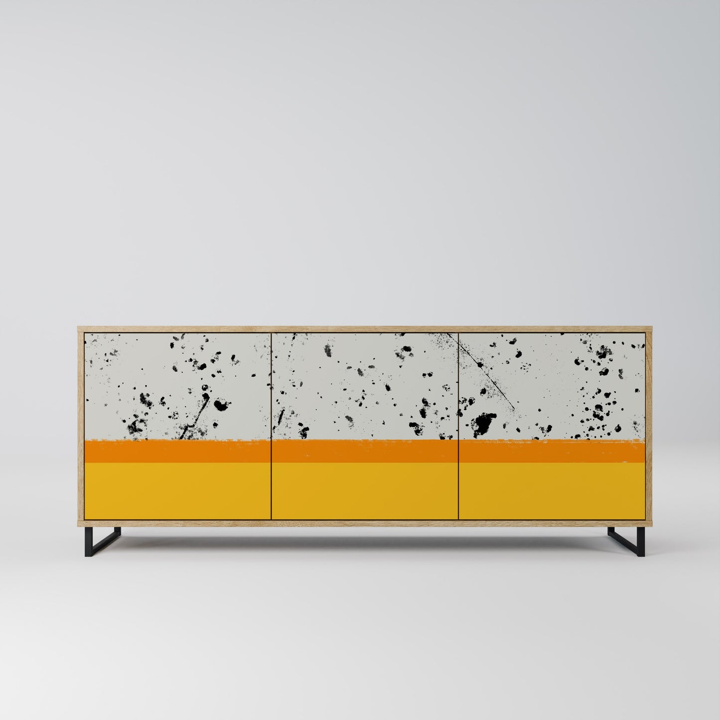 Credenza DYED BY ORANGE a 3 ante in effetto rovere