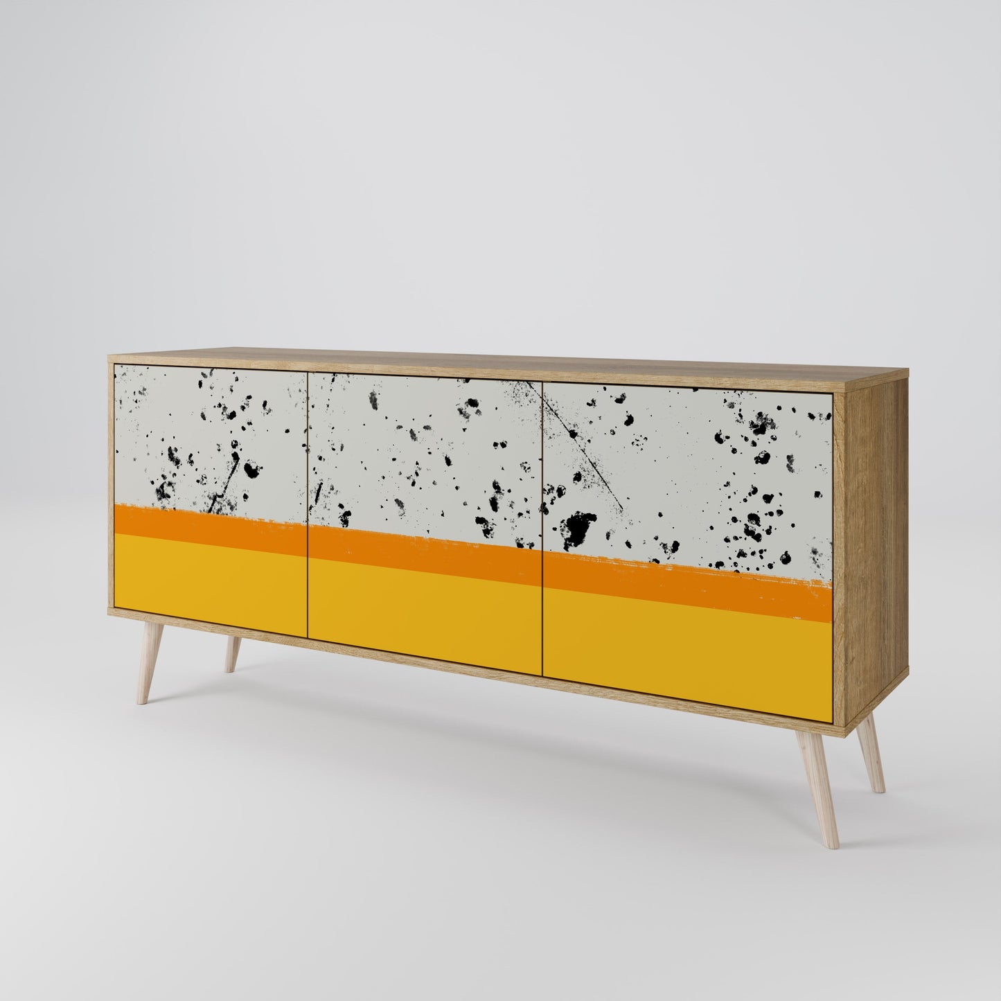 Credenza DYED BY ORANGE a 3 ante in effetto rovere
