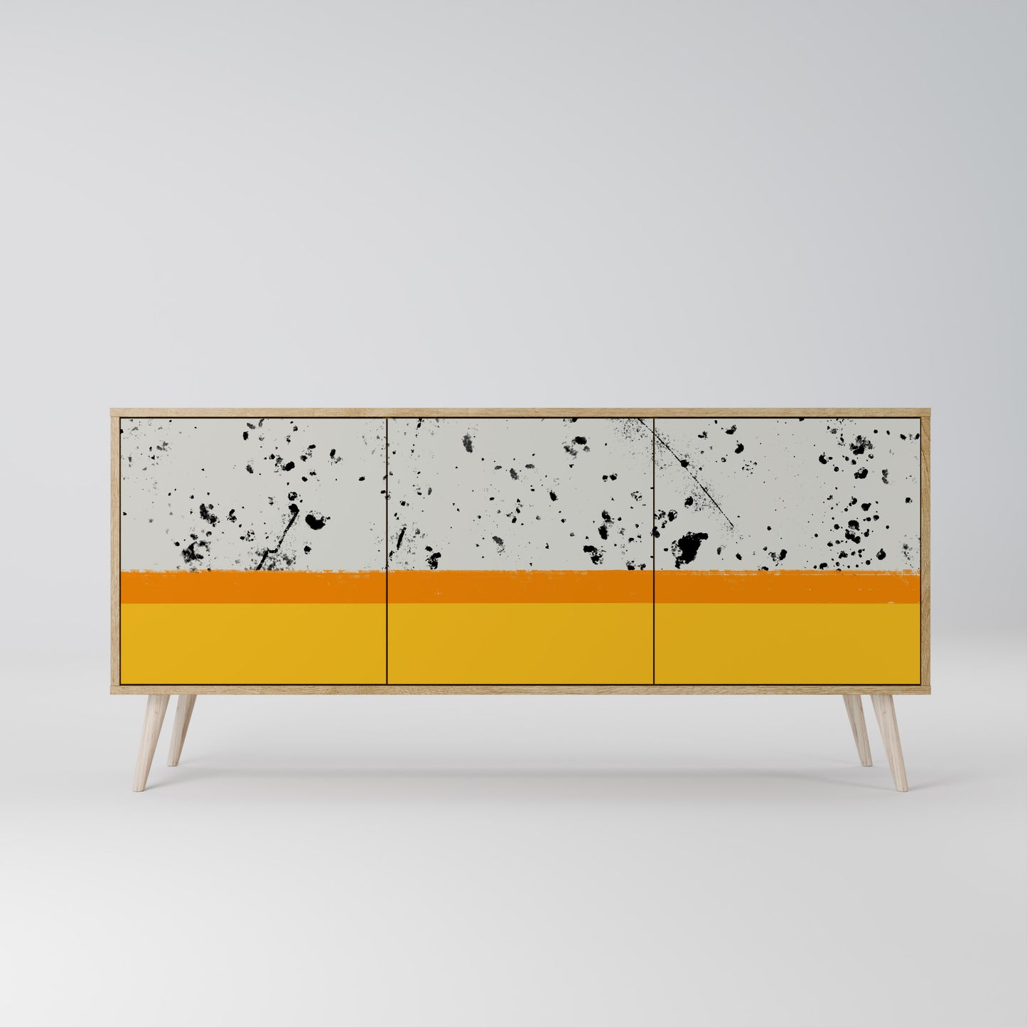 Credenza DYED BY ORANGE a 3 ante in effetto rovere