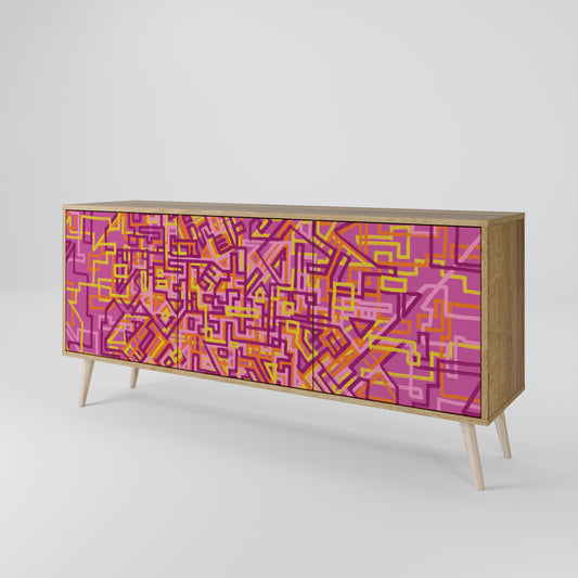 Credenza a 3 ante LOVELY MEMORIES in effetto rovere