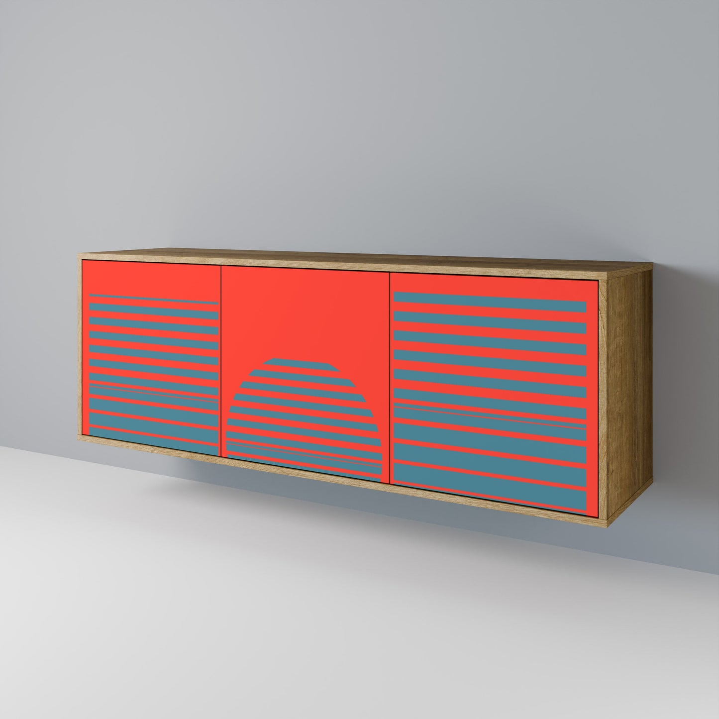 RISING GEOMETRY STARS 3-Door Sideboard in Oak Effect