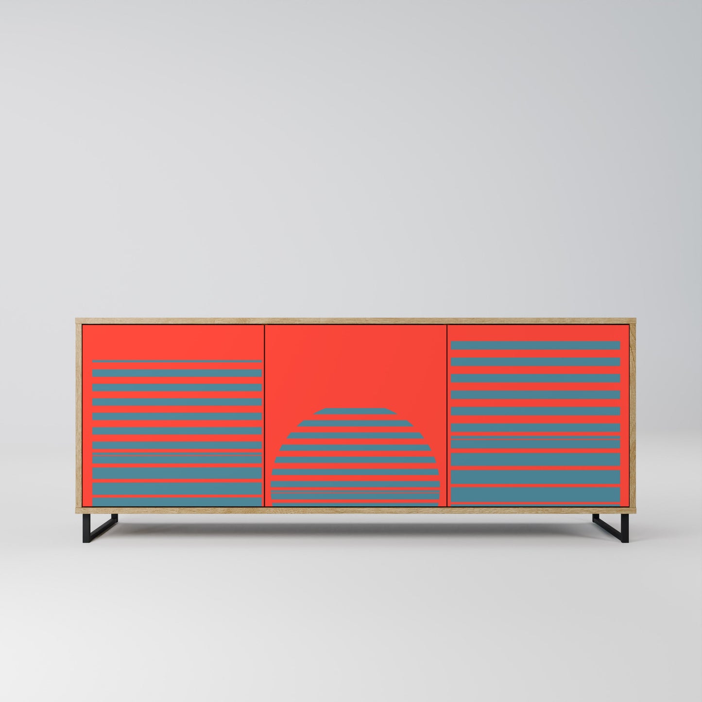 RISING GEOMETRY STARS 3-Door Sideboard in Oak Effect