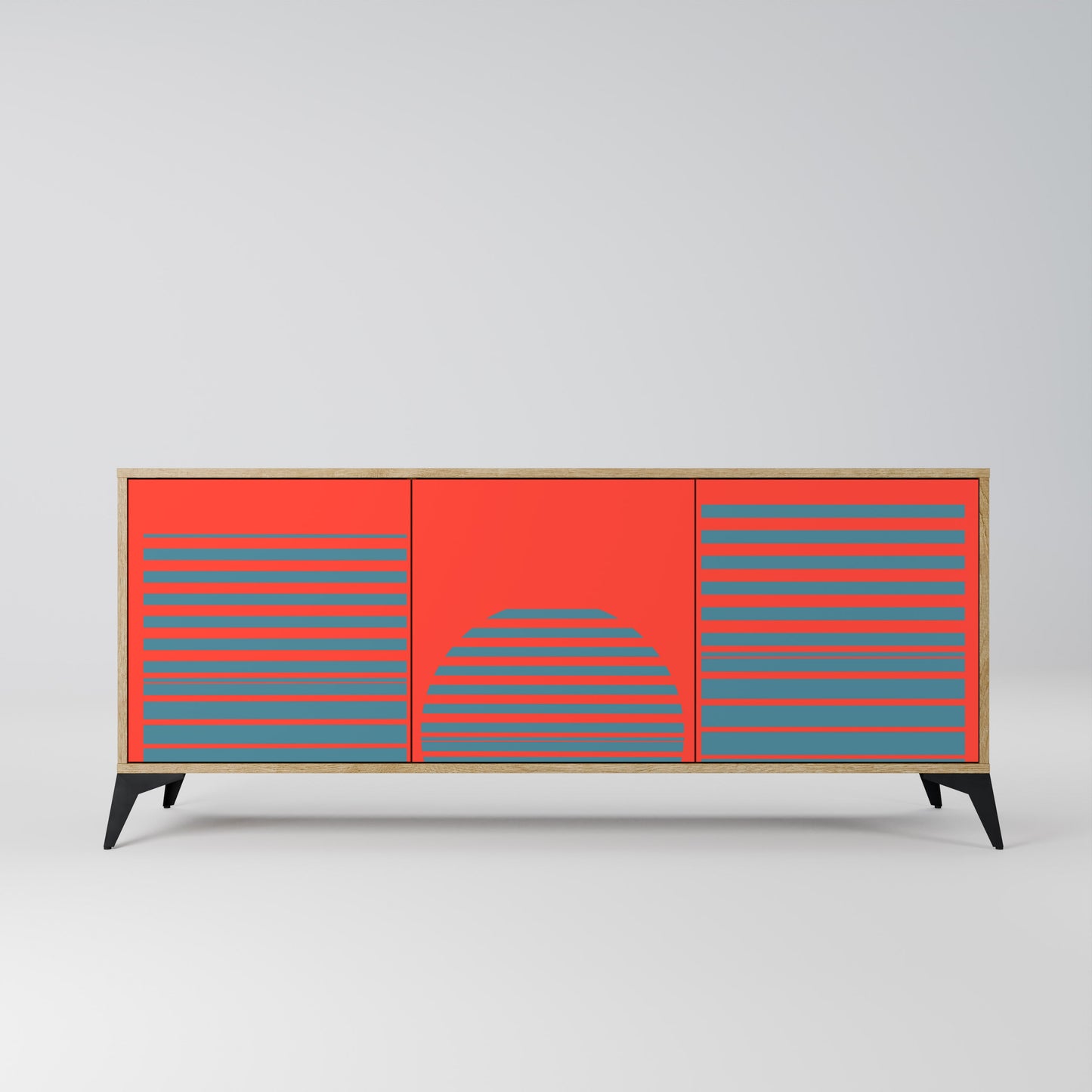 RISING GEOMETRY STARS 3-Door Sideboard in Oak Effect