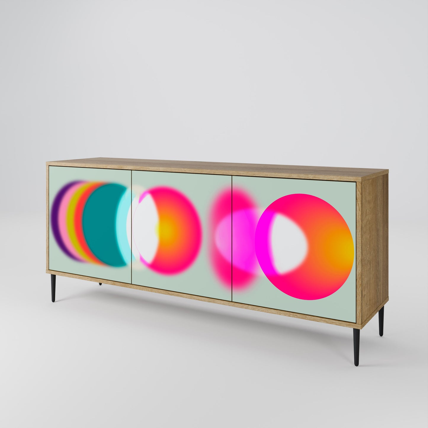 SYMPHONY OF COLORS 3-Door Sideboard in Oak Effect