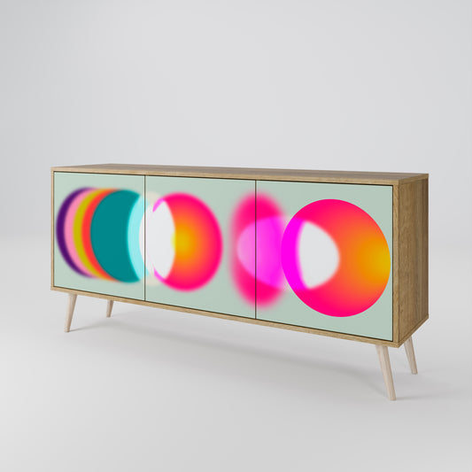 Credenza SYMPHONY OF COLORS a 3 ante in effetto rovere