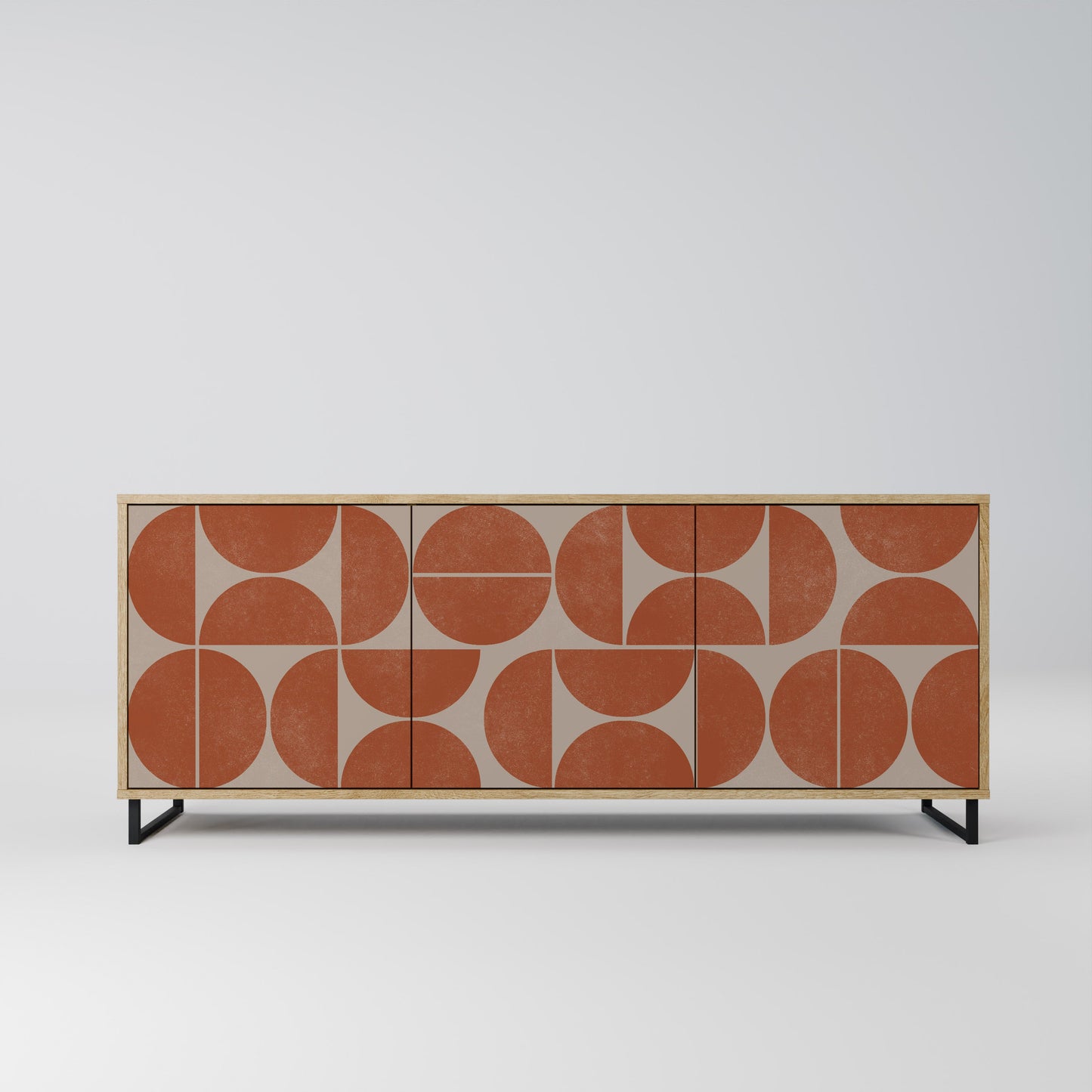 REPETITION COMPULSION 3-Door Sideboard in Oak Effect
