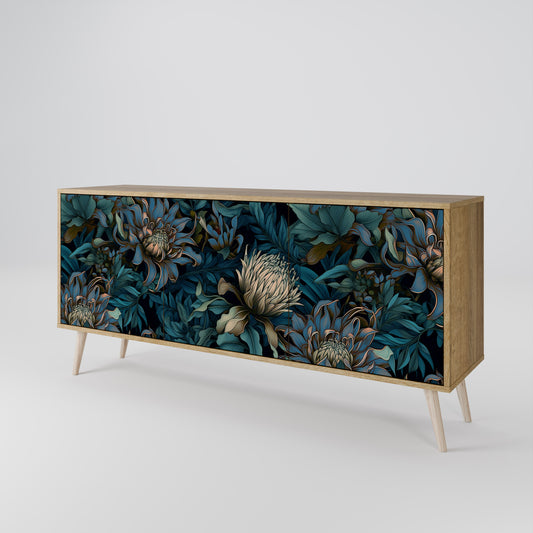 Credenza a 3 ante TWILIGHT BLOOM in effetto rovere