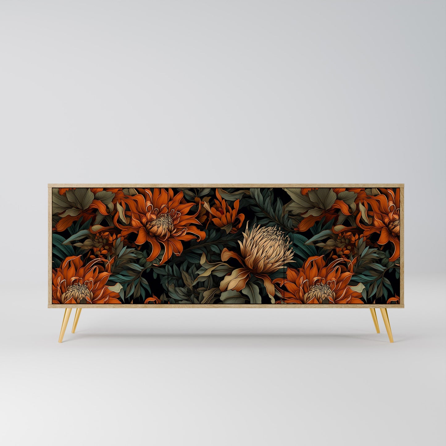 DAWN BLOOM 3-Door Sideboard in Oak Effect