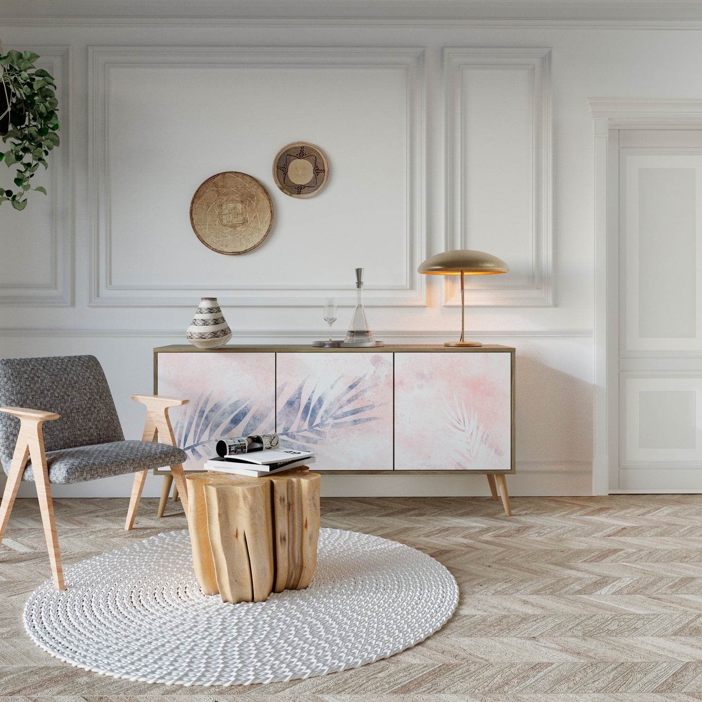 TIMELESS FLOAT 3-Door Sideboard in Oak Effect
